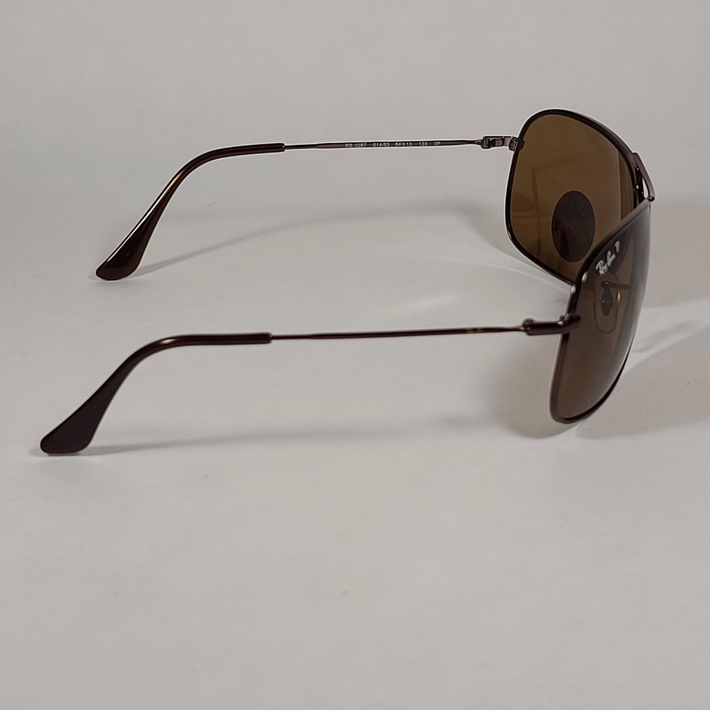 Ray-Ban Polarized Highstreet Aviator Sunglasses Brown Metal Frame Brown Lens RB3267 014/83 - Sunglasses