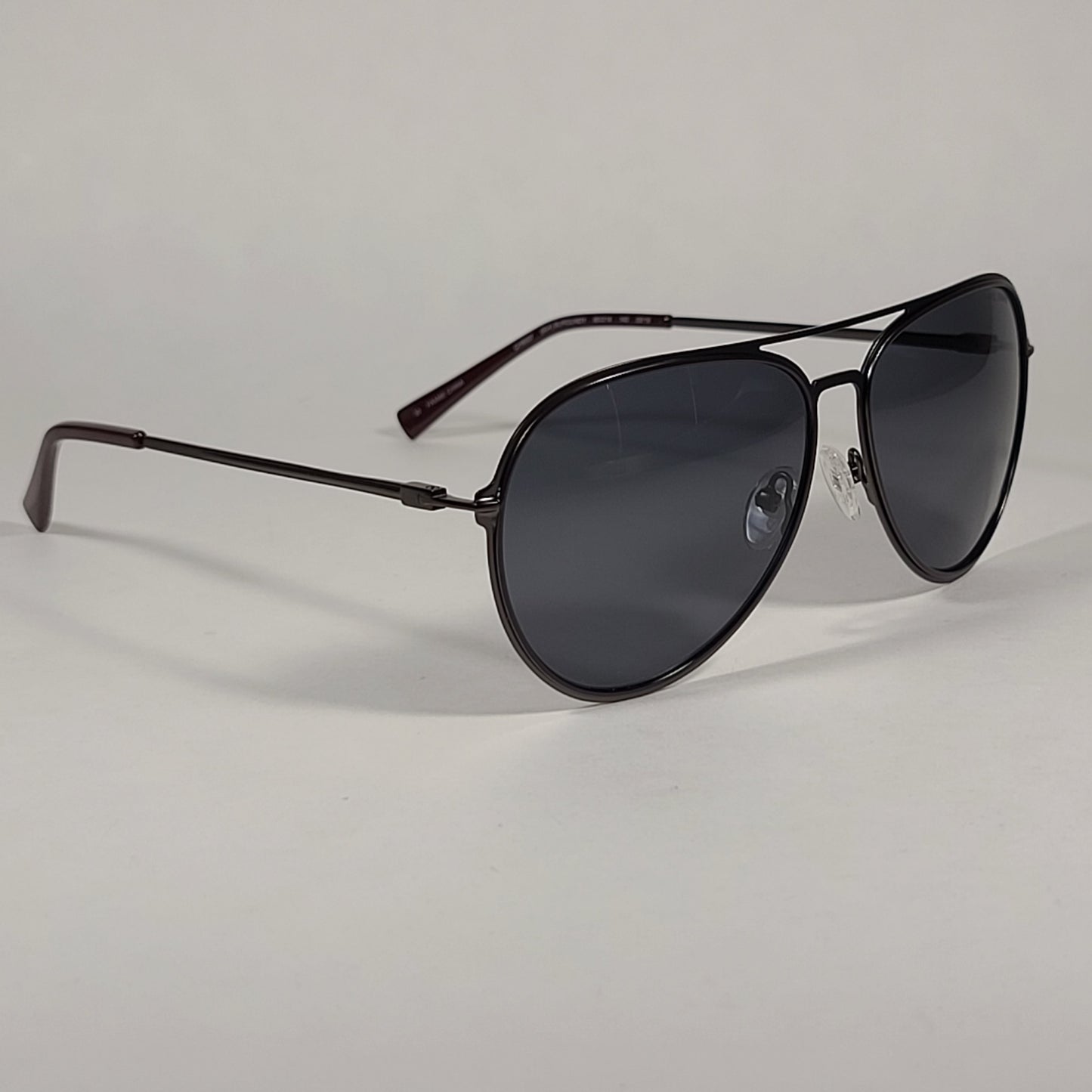 Cole Haan Polarized Aviator Sunglasses Gunmetal And Burgundy Frame Gray Lens CH8007 604 Burgundy - Sunglasses