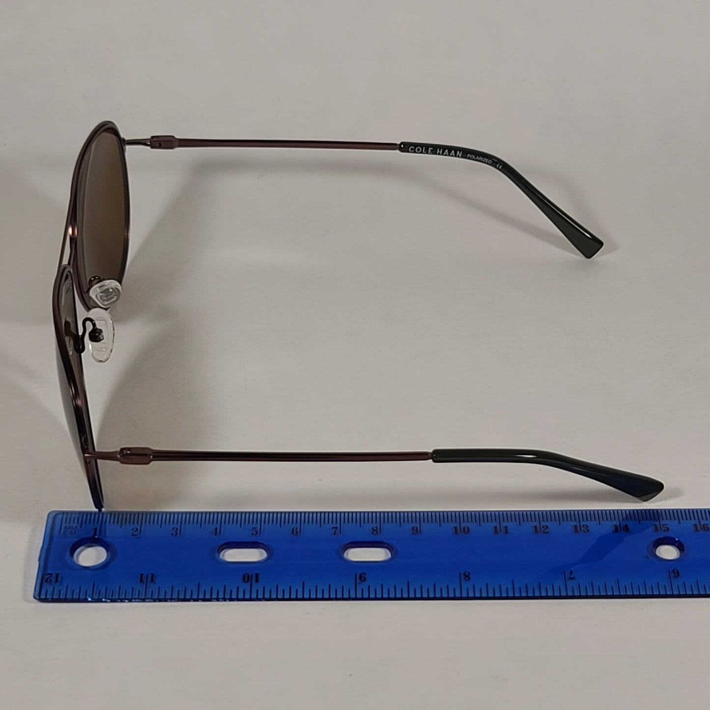 Cole Haan Polarized Aviator Sunglasses Brown And Green Frame Brown Lens CH8007 308 OLIVE - Sunglasses