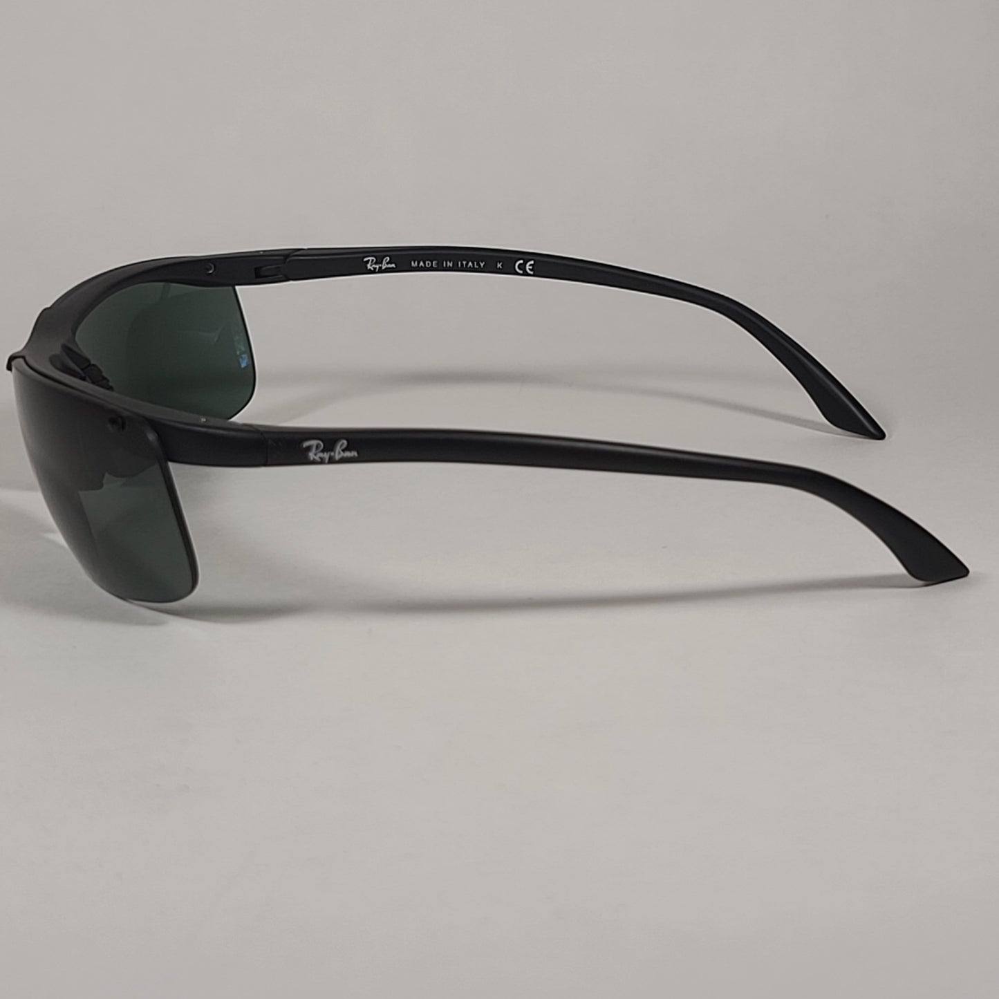 Ray-Ban Active Rimless Sunglasses RB4085 601-S/71 Sport Wrap Matte Black Frame Green Lens - Sunglasses