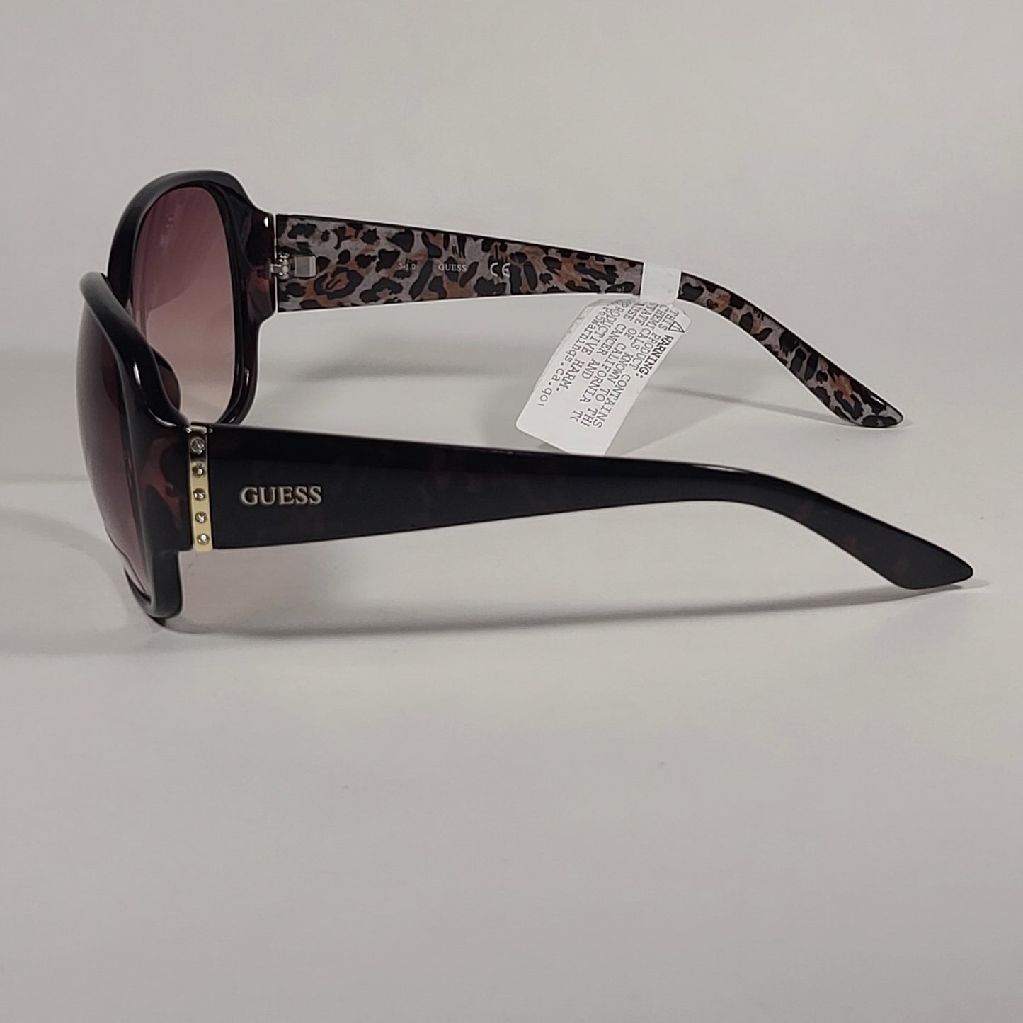 Guess Oval Sunglasses Brown Tortoise Frame Brown Gradient Lens GF0284 52F - Sunglasses