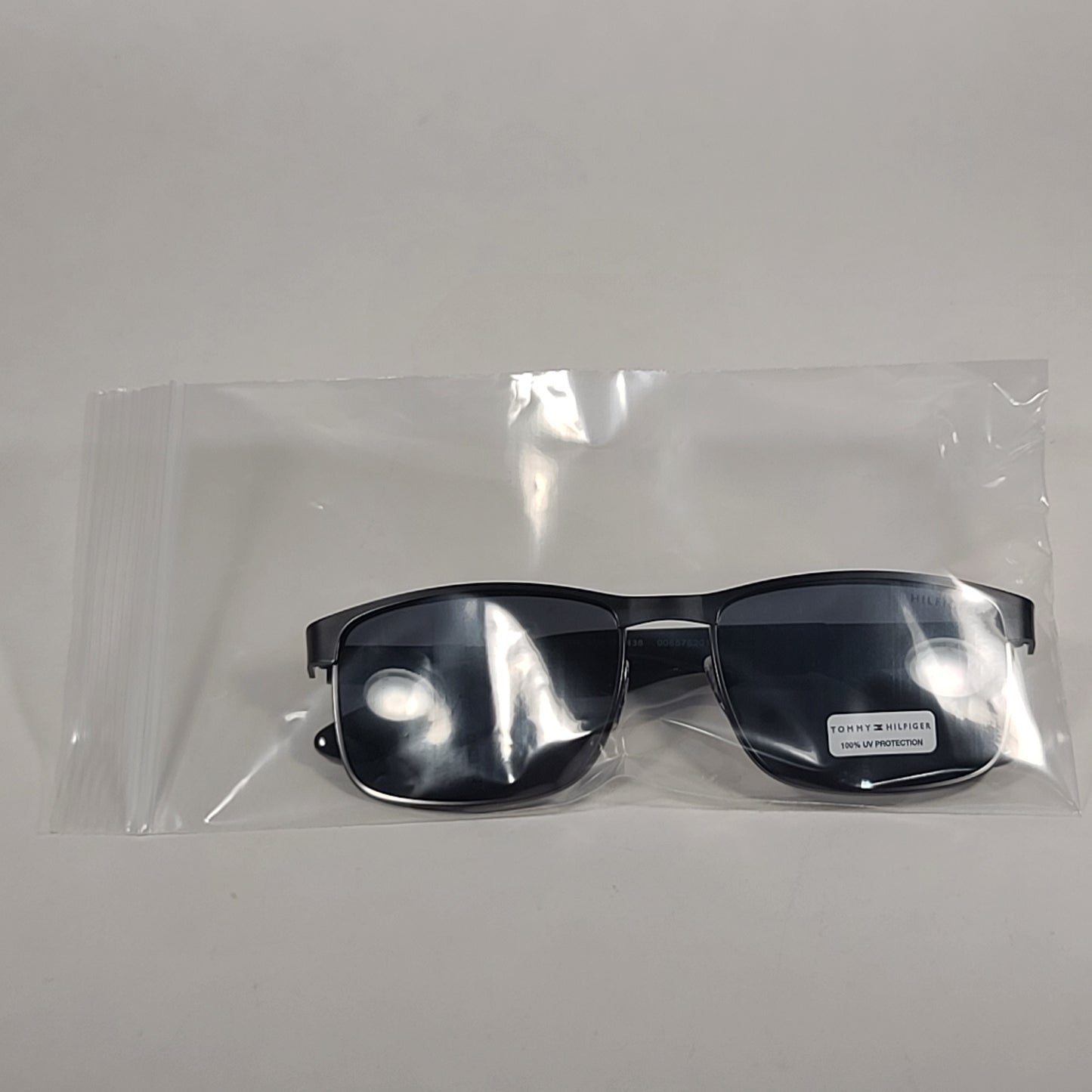 Tommy Hilfiger Malachy Rectangle Sunglasses Gunmetal Gray Frame Gray Lens MALACHY MM OM438 - Sunglasses