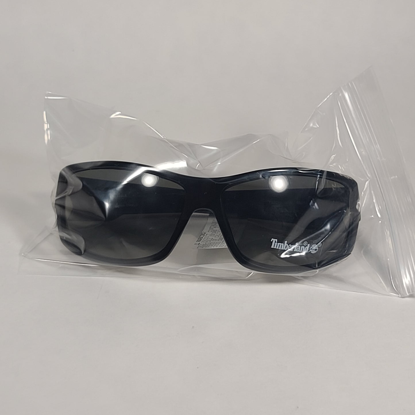 Timberland Sport Wrap Sunglasses Shiny Black Frame Green Lens TB7092 01N - Sunglasses