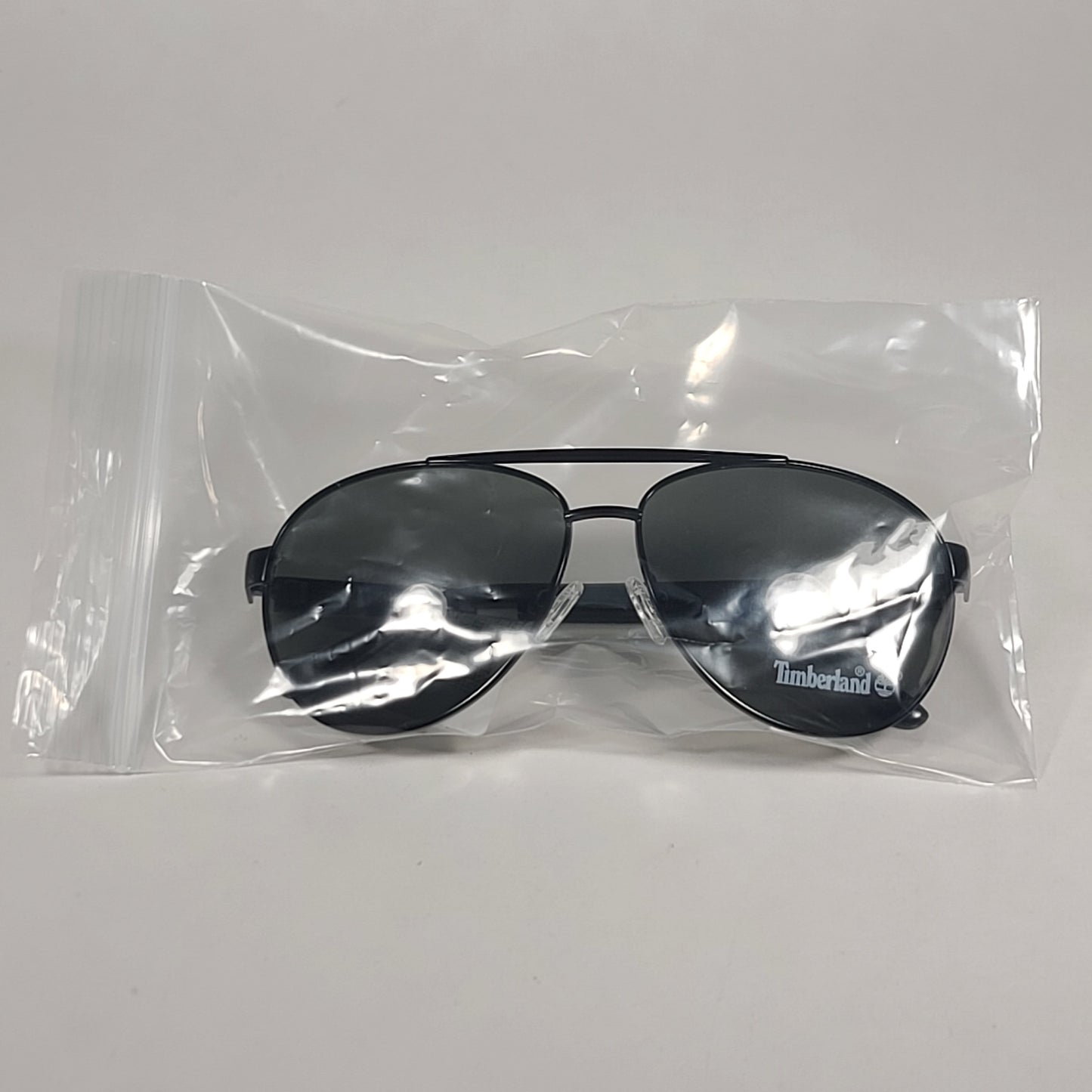 Timberland Aviator Sunglasses Shiny Black Frame Green Tinted Lens TB7141 01N - Sunglasses