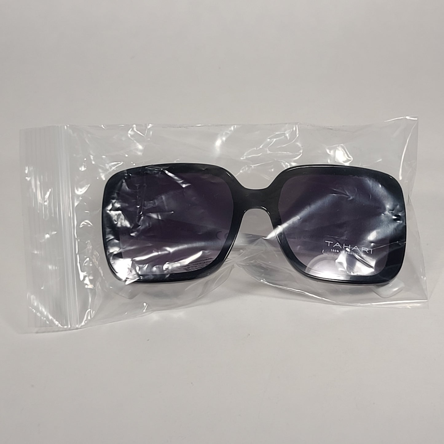 Tahari Butterfly Oversize Sunglasses Black And White Frame Smoke Gradient Lens TH815 OX - Sunglasses