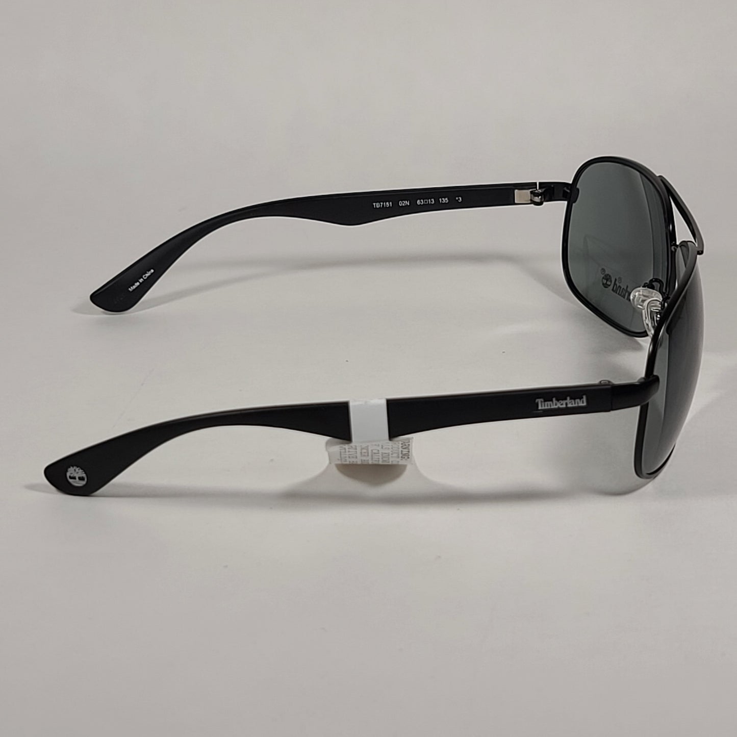 Timberland Aviator Sunglasses Matte Black Frame Green Lens TB7151 02N - Sunglasses