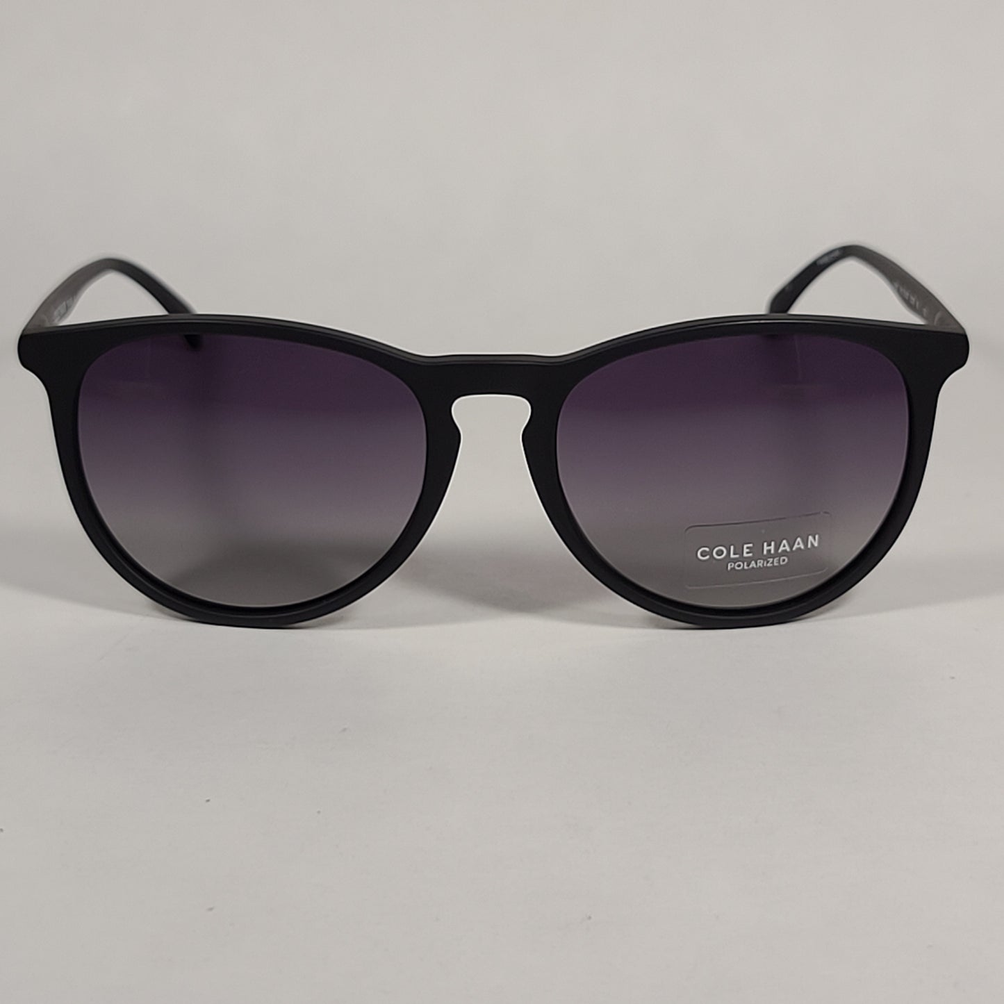 Cole Haan CH8502 001 Polarized Key Hole Sunglasses Matte Black Frame Smoke Gradient Lens - Sunglasses