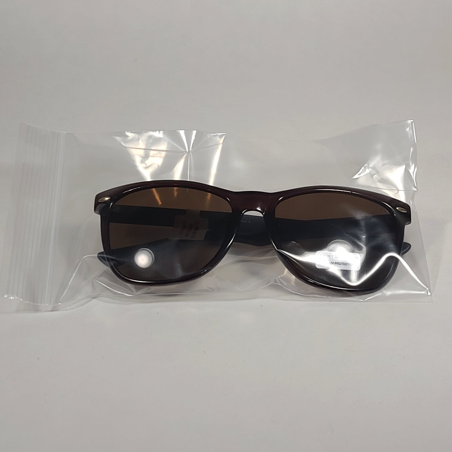 Tommy Hilfiger Conrad Rectangular Sunglasses Brown And Dark Navy Blue Frame Brown Lens CONRAD MP OM130 - Sunglasses