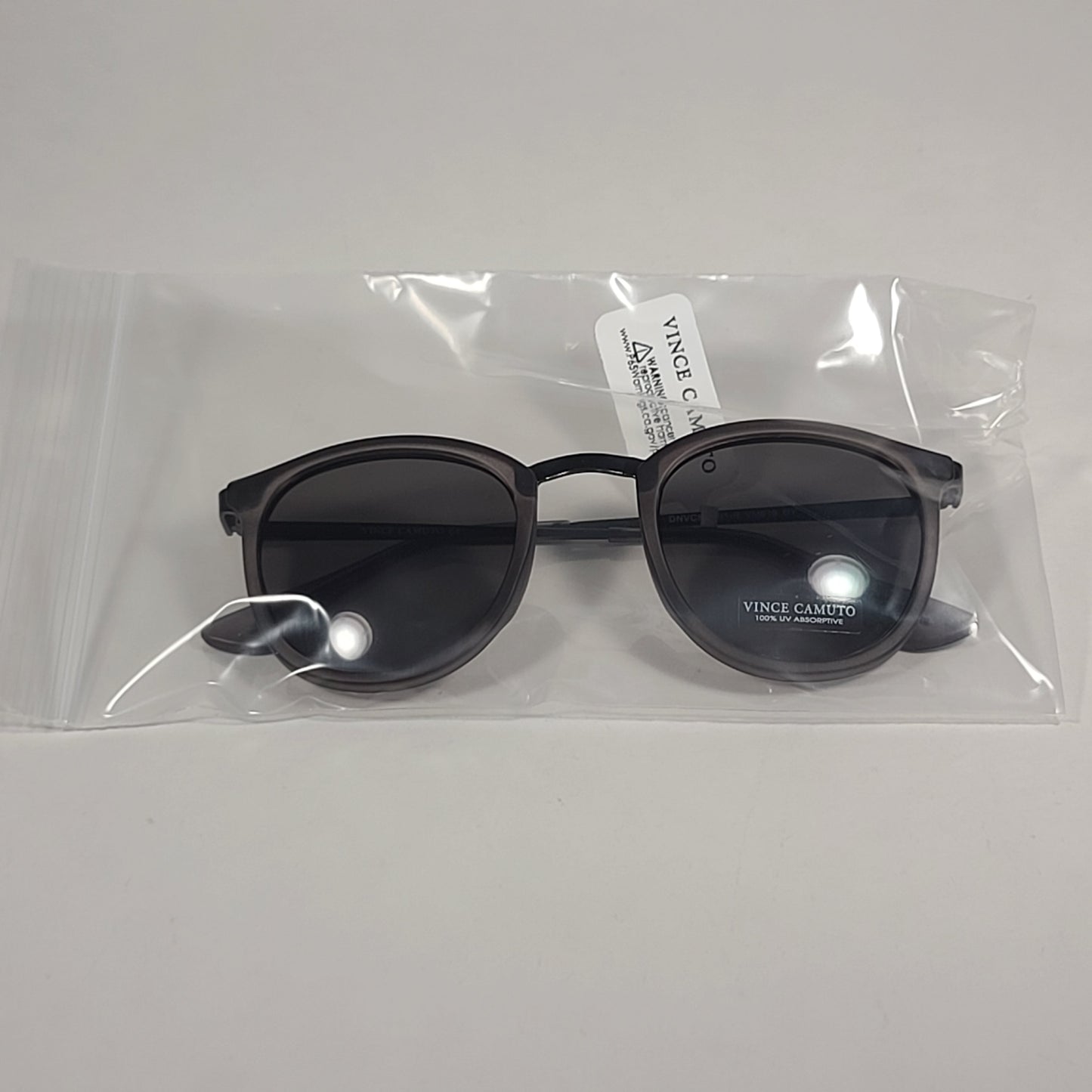 Vince Camuto Round Club Sunglasses Gray Frame Gray Tinted Lens VM619-GY - Sunglasses