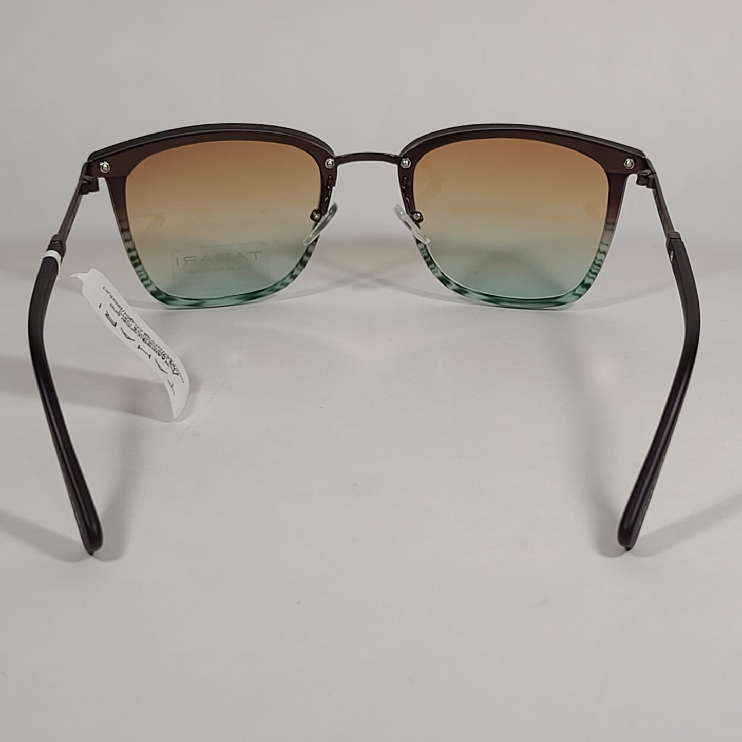 Tahari Square Club Sunglasses Matte Brown Light Blue Gradient Lens TM117 MBRST - Sunglasses