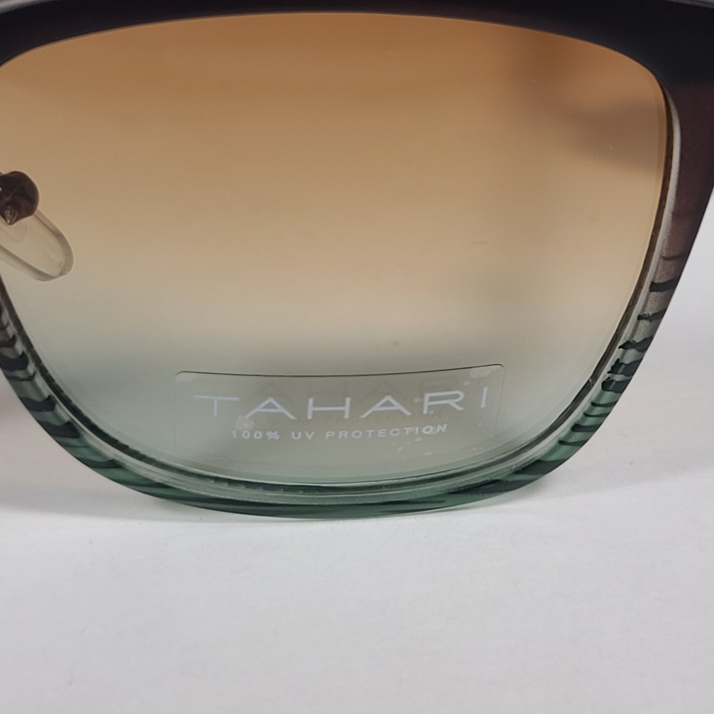 Tahari Square Club Sunglasses Matte Brown Light Blue Gradient Lens TM117 MBRST - Sunglasses