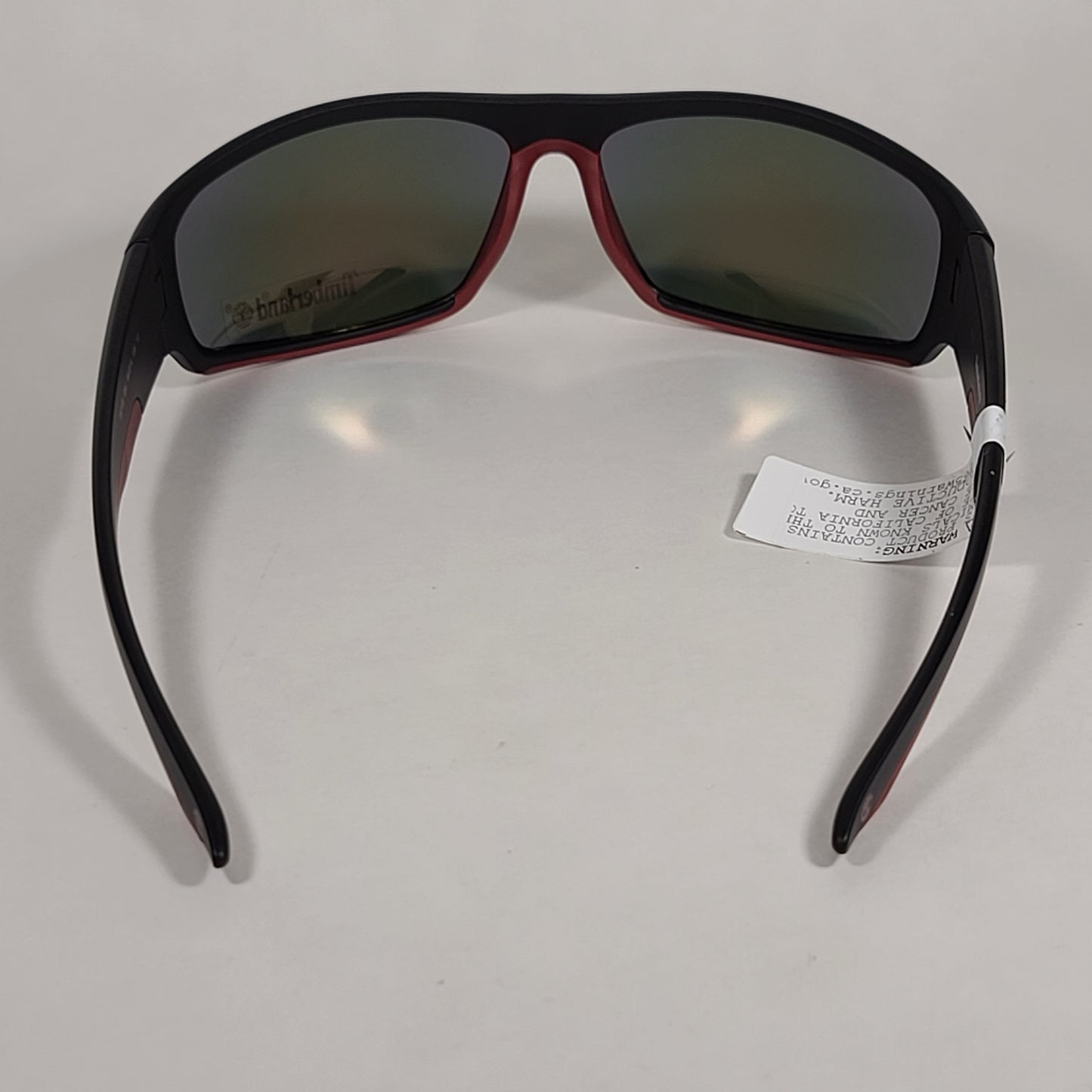 Timberland Wrap Sunglasses Matte Black Burnt Orange Frame Orange Mirror Lens TB7178 02U - Sunglasses
