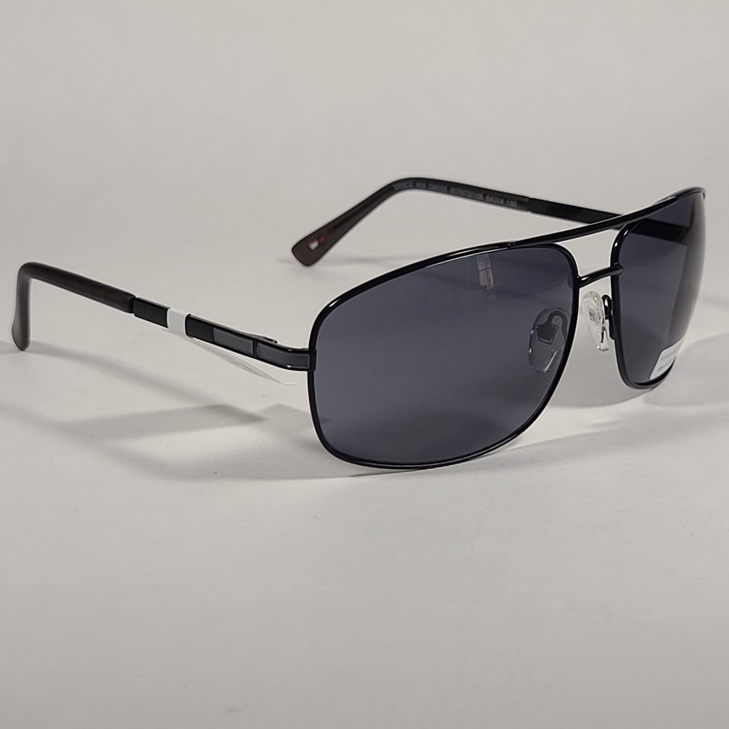 Tommy Hilfiger Vance Rectangular Sunglasses Black Gray Frame Gray Tinted Lens VANCE MM OM205 - Sunglasses