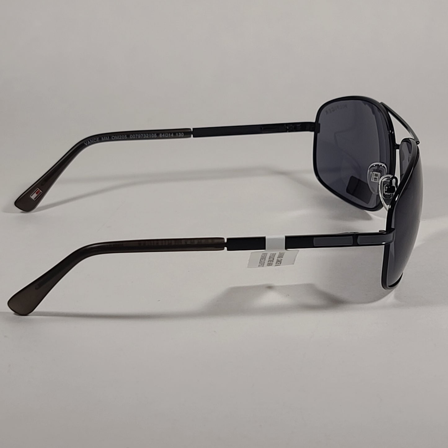 Tommy Hilfiger Vance Rectangular Sunglasses Black Gray Frame Gray Tinted Lens VANCE MM OM205 - Sunglasses