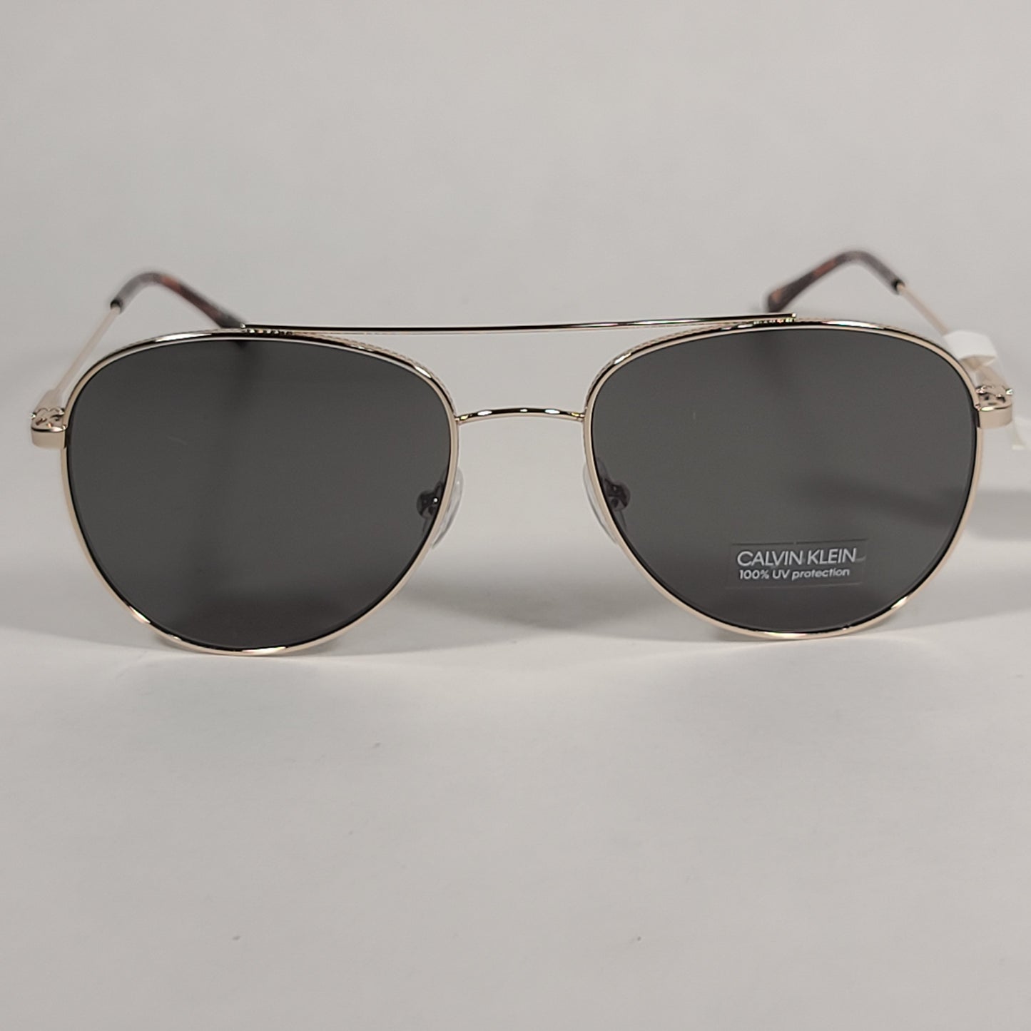 Calvin Klein CK20120S 717 Aviator Pilot Sunglasses Gold Frame Green Tinted Lens - Sunglasses