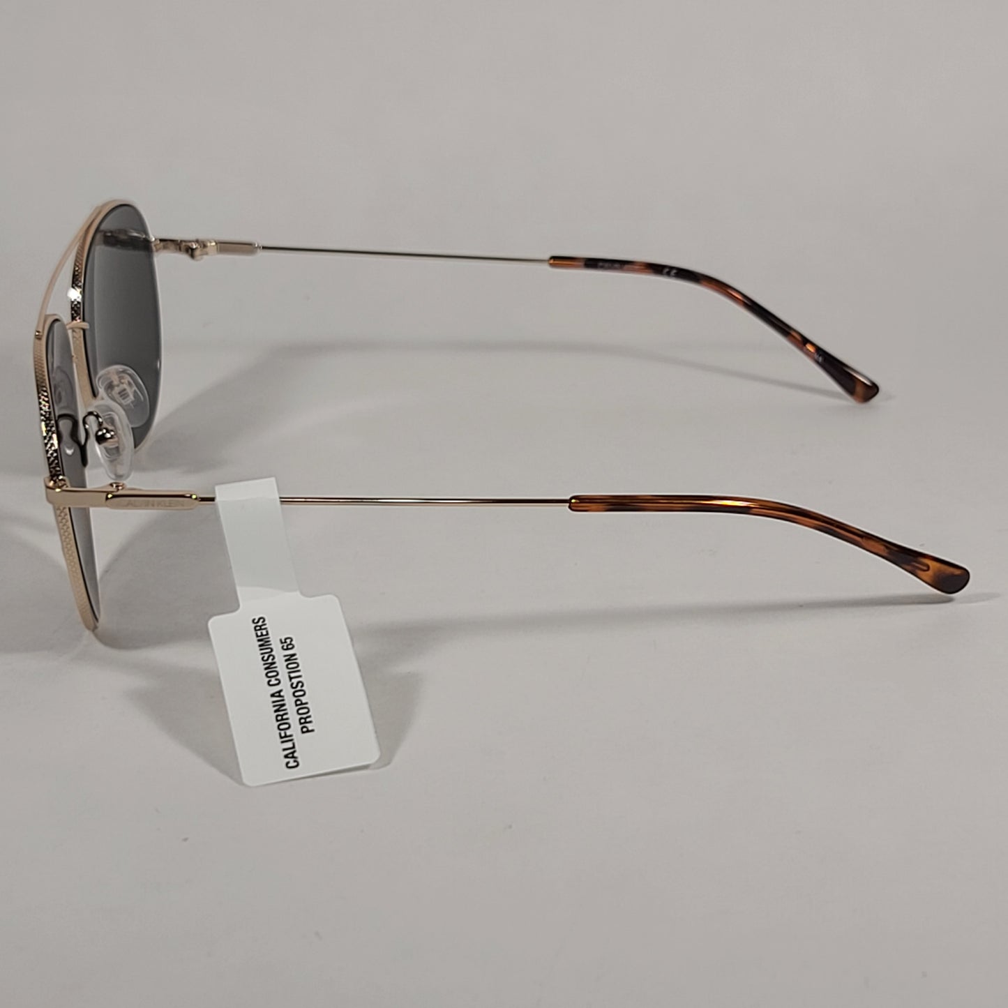 Calvin Klein CK20120S 717 Aviator Pilot Sunglasses Gold Frame Green Tinted Lens - Sunglasses