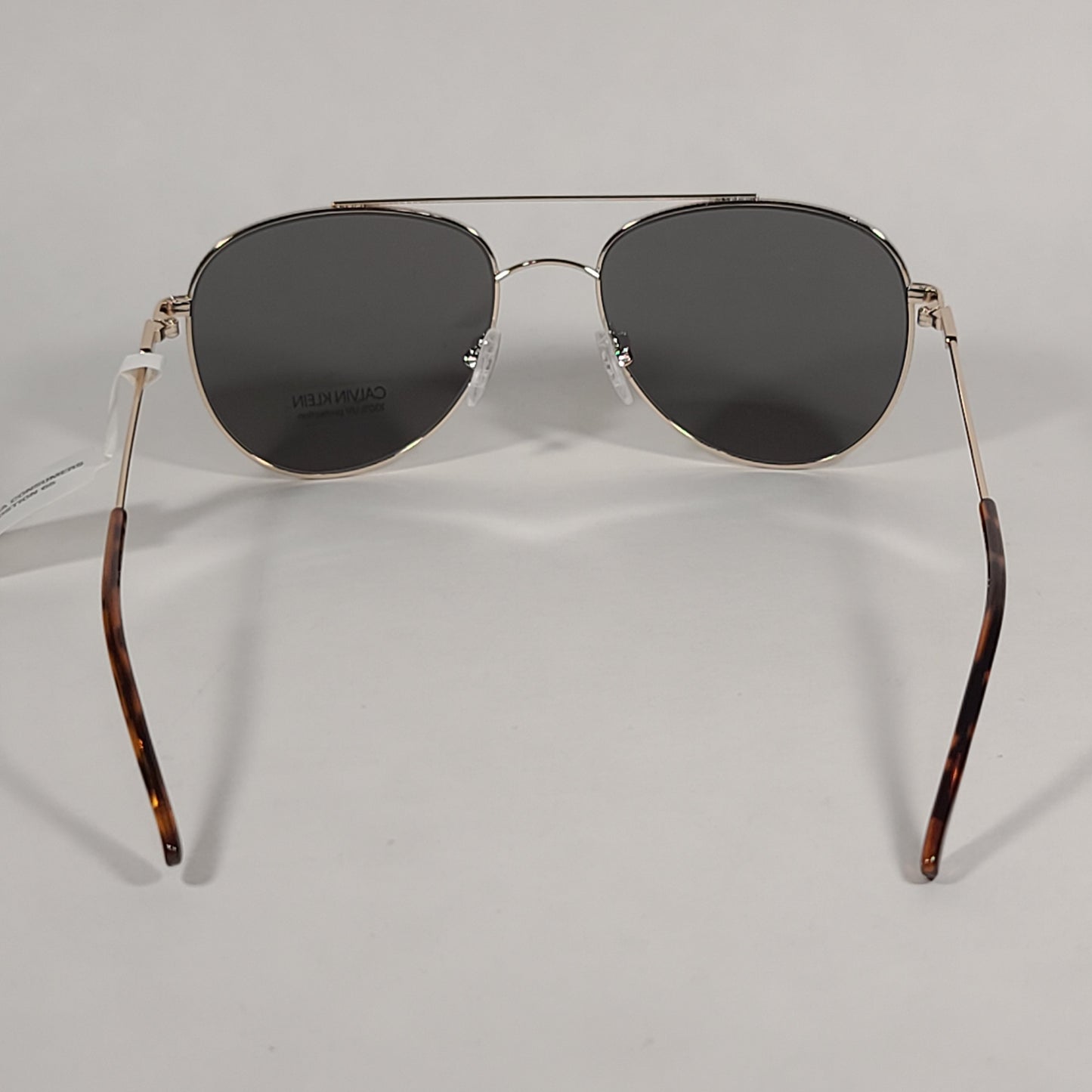 Calvin Klein CK20120S 717 Aviator Pilot Sunglasses Gold Frame Green Tinted Lens - Sunglasses