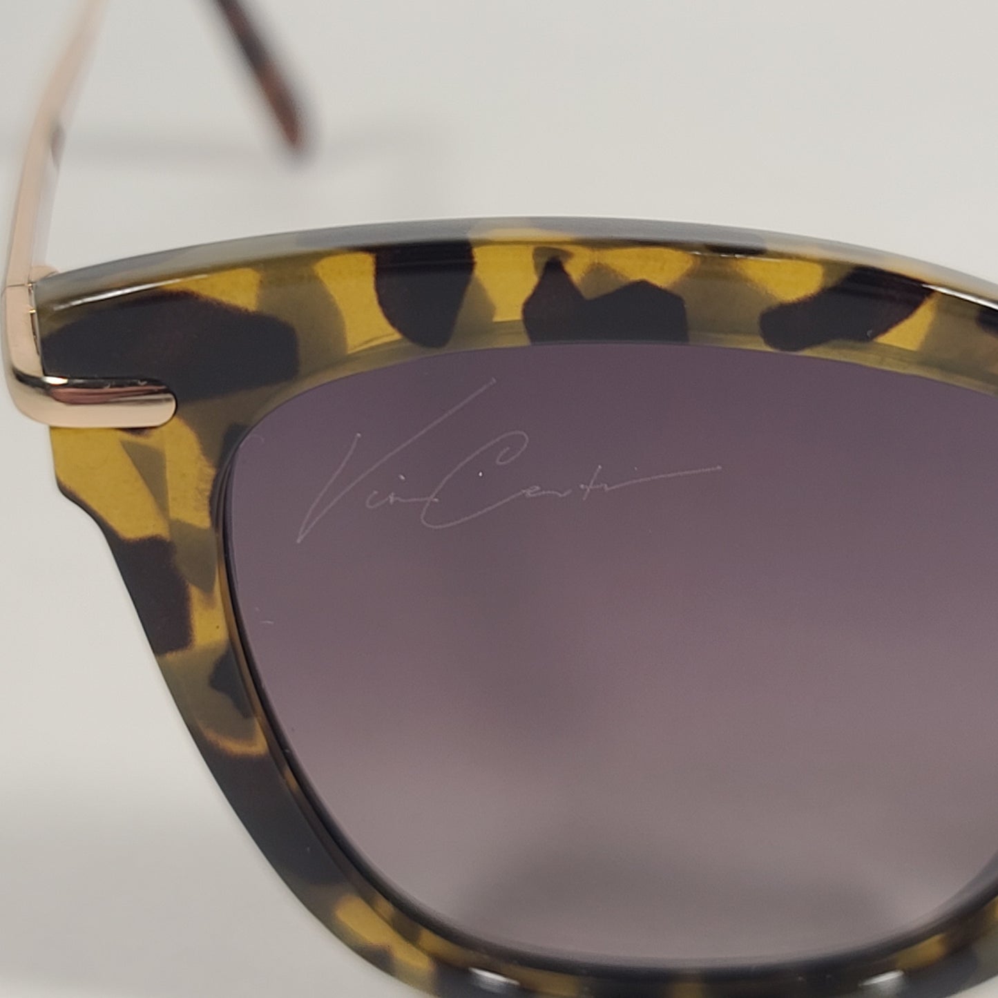 Vince Camuto Cat Eye Sunglasses Yellow Tortoise And Gold Frame Gradient Lens VC898 TY - Sunglasses