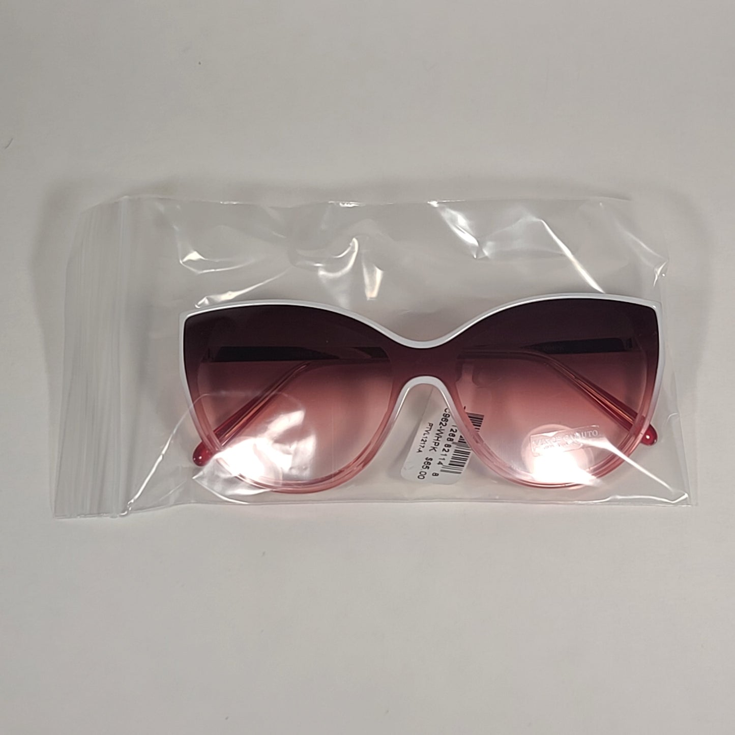 Vince Camuto Cat Eye Shield Sunglasses Pink White & Gold Frame Pink Gradient Lens VC962 WHPK - Sunglasses