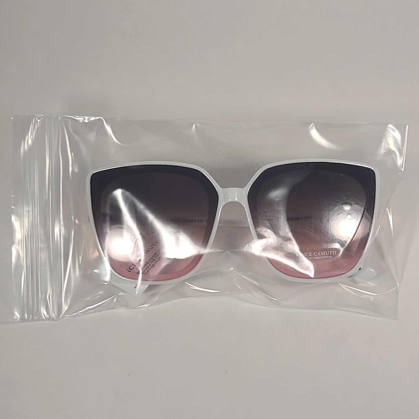 Vince Camuto Cat Eye Square Sunglasses White Frame Pink Gradient Lens VC964 WH - Sunglasses