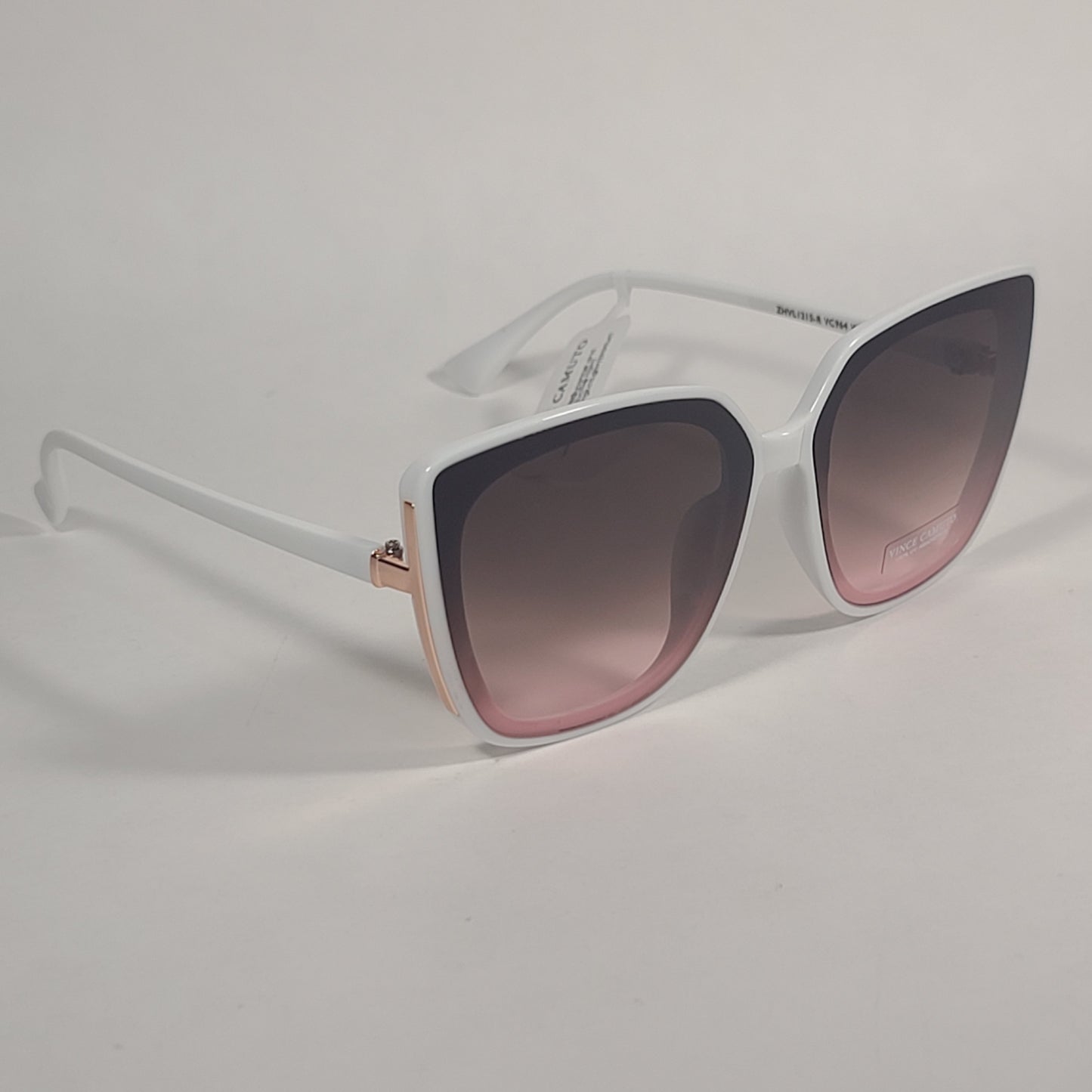 Vince Camuto Cat Eye Square Sunglasses White Frame Pink Gradient Lens VC964 WH - Sunglasses