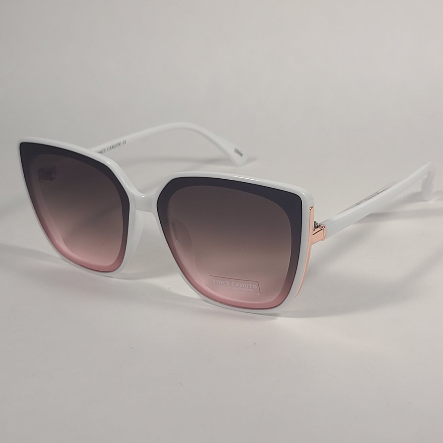 Vince Camuto Cat Eye Square Sunglasses White Frame Pink Gradient Lens VC964 WH - Sunglasses