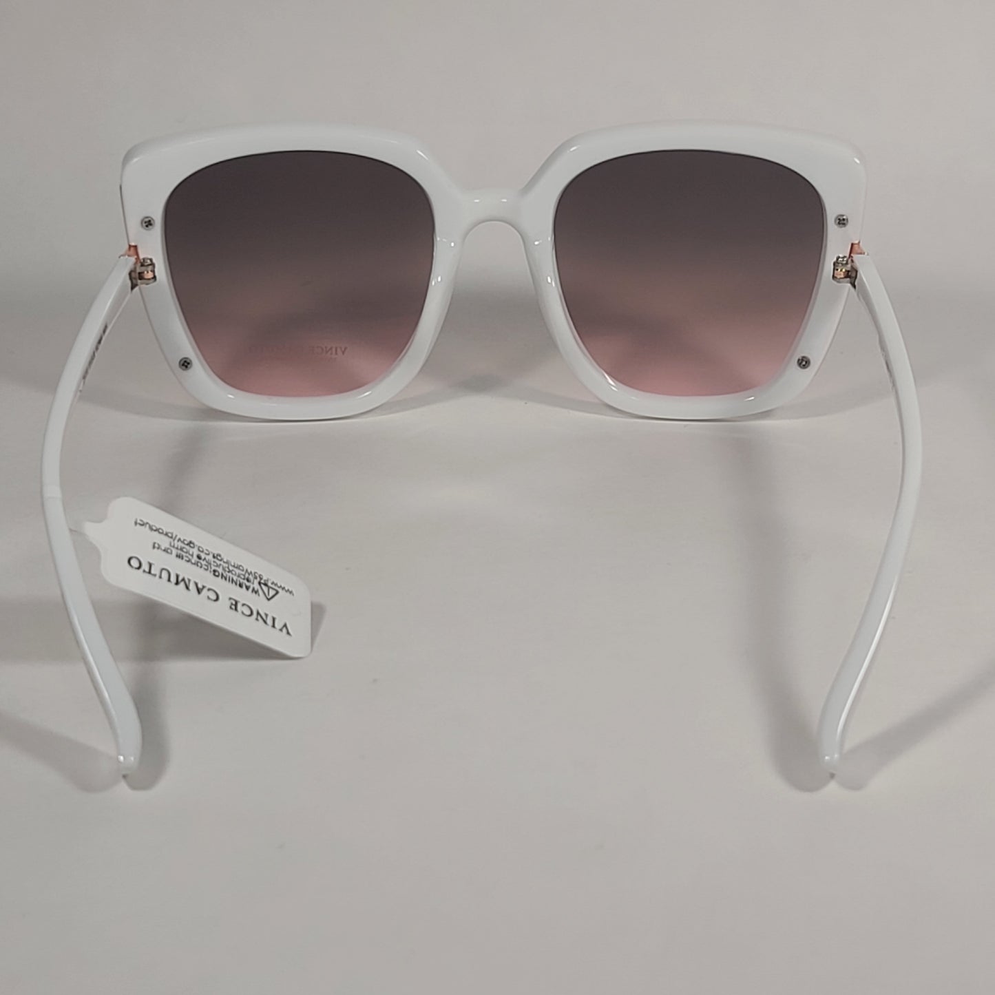 Vince Camuto Cat Eye Square Sunglasses White Frame Pink Gradient Lens VC964 WH - Sunglasses
