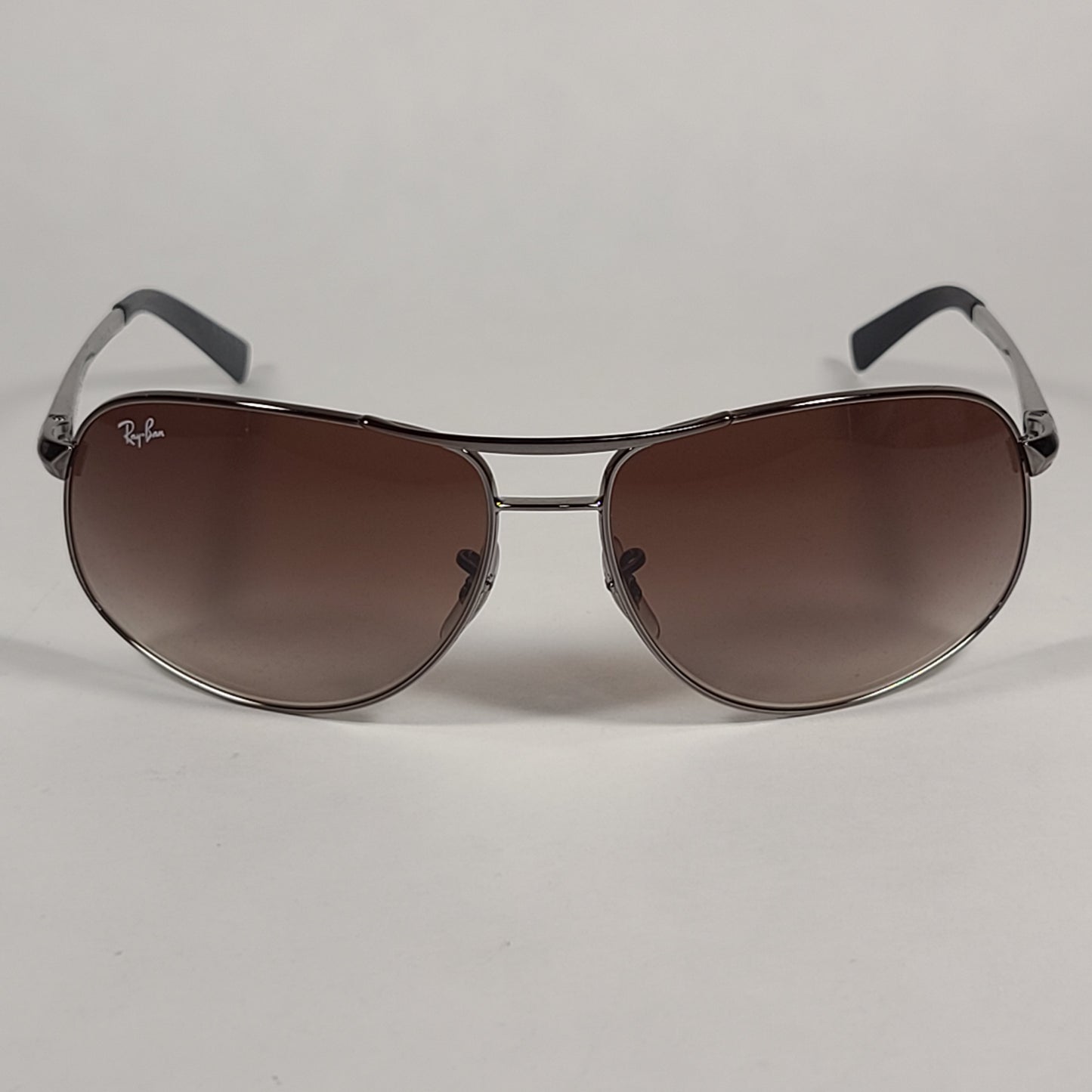 Ray-Ban RB3387 004/13 Pilot Sunglasses Gunmetal Gray Frame Brown Gradient Lens - Sunglasses