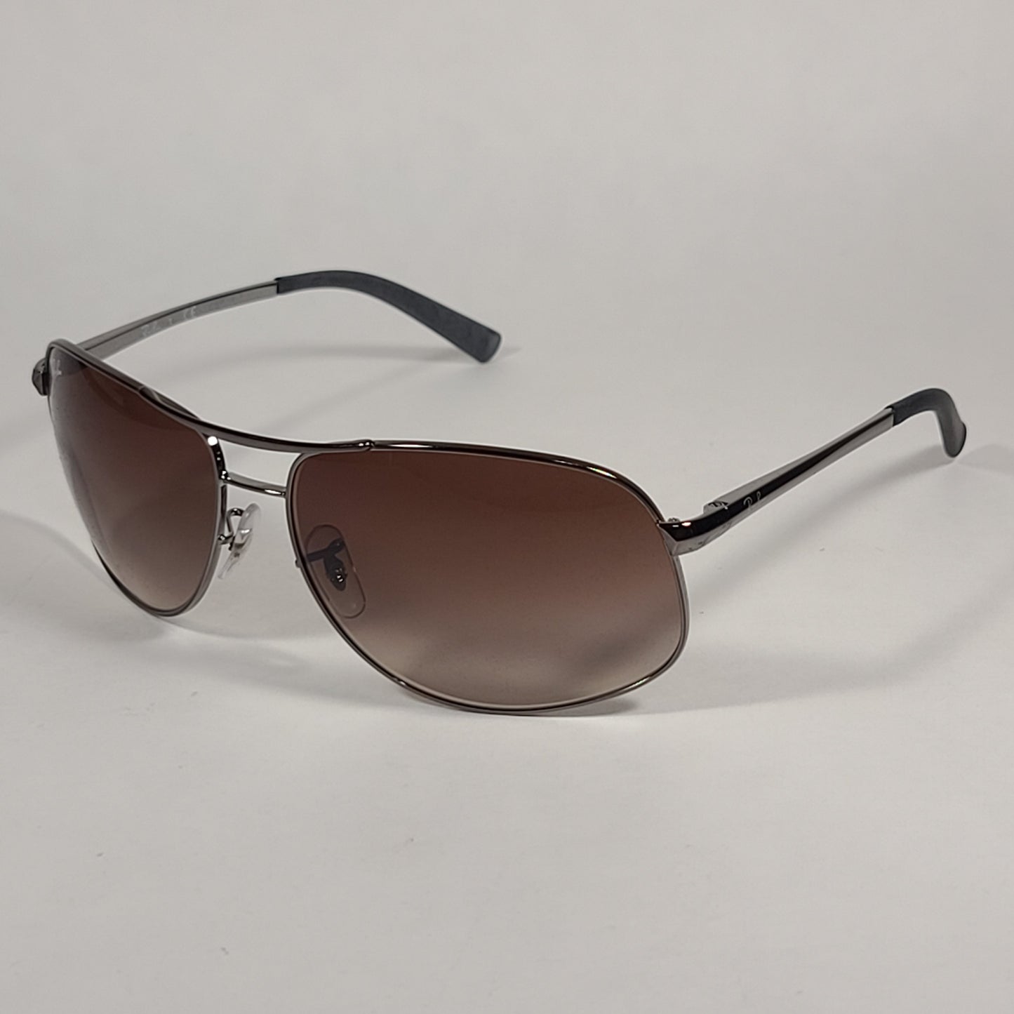 Ray-Ban RB3387 004/13 Pilot Sunglasses Gunmetal Gray Frame Brown Gradient Lens - Sunglasses
