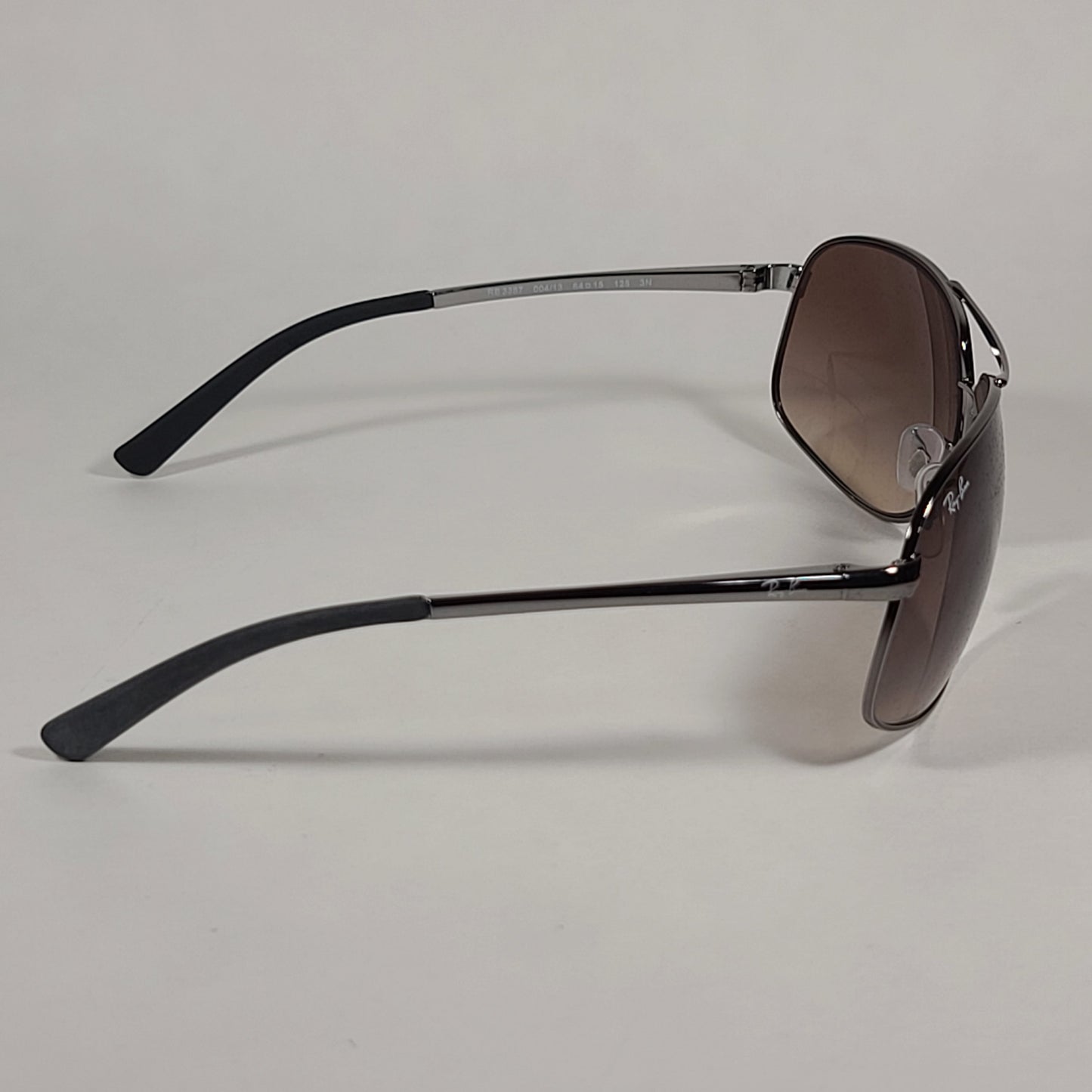 Ray-Ban RB3387 004/13 Pilot Sunglasses Gunmetal Gray Frame Brown Gradient Lens - Sunglasses