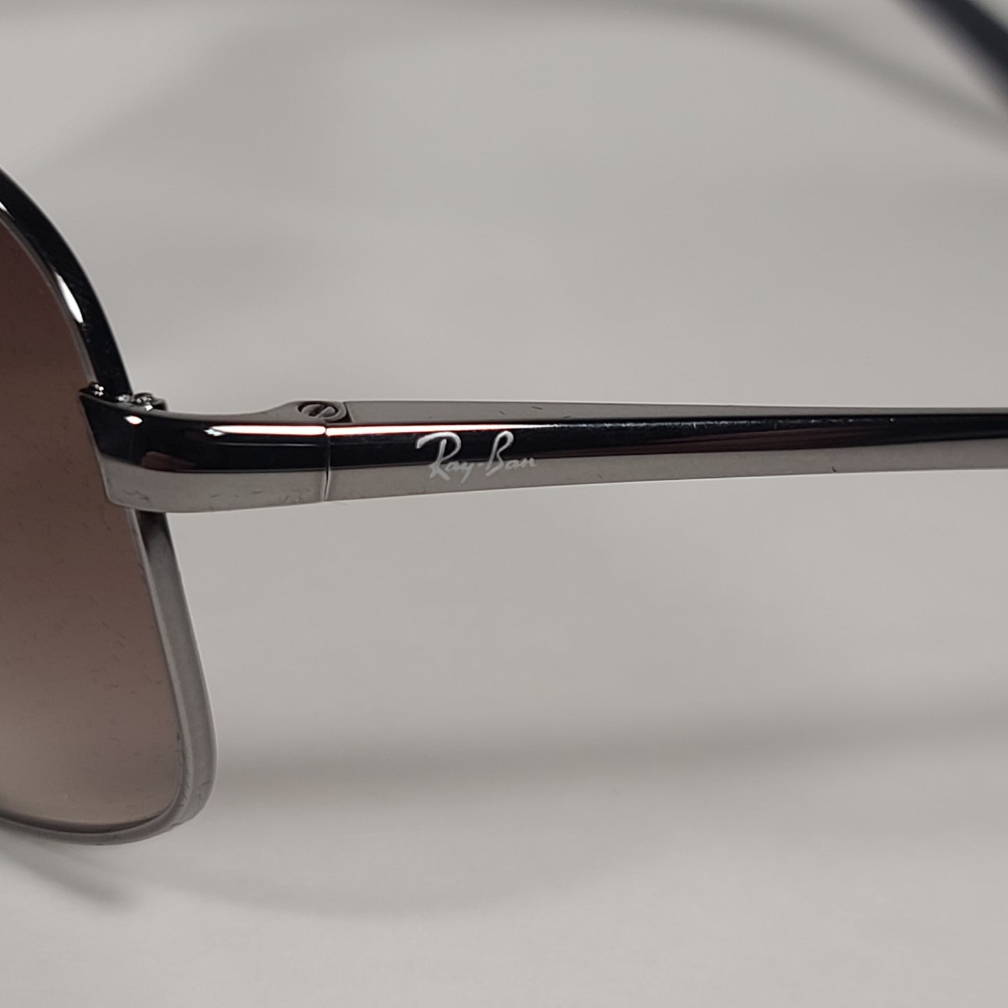 Ray-Ban RB3387 004/13 Pilot Sunglasses Gunmetal Gray Frame Brown Gradient Lens - Sunglasses