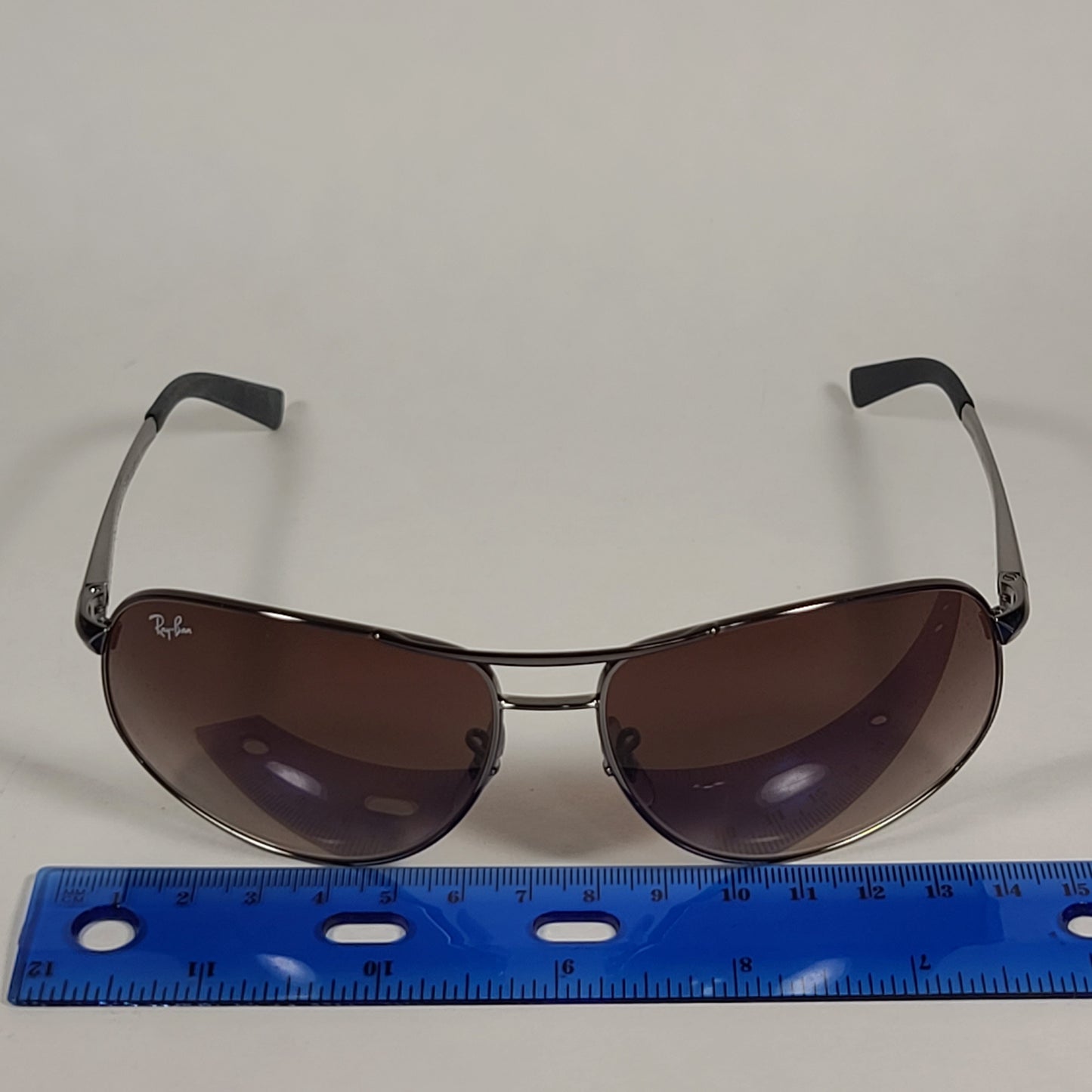 Ray-Ban RB3387 004/13 Pilot Sunglasses Gunmetal Gray Frame Brown Gradient Lens - Sunglasses
