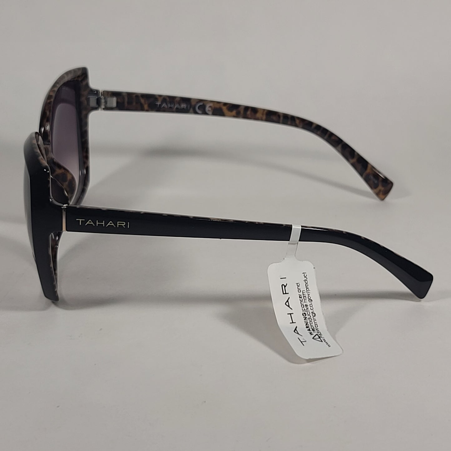 Tahari Butterfly Sunglasses Black / Animal Print Frame Gray Gradient Lens TH805 OXAN - Sunglasses