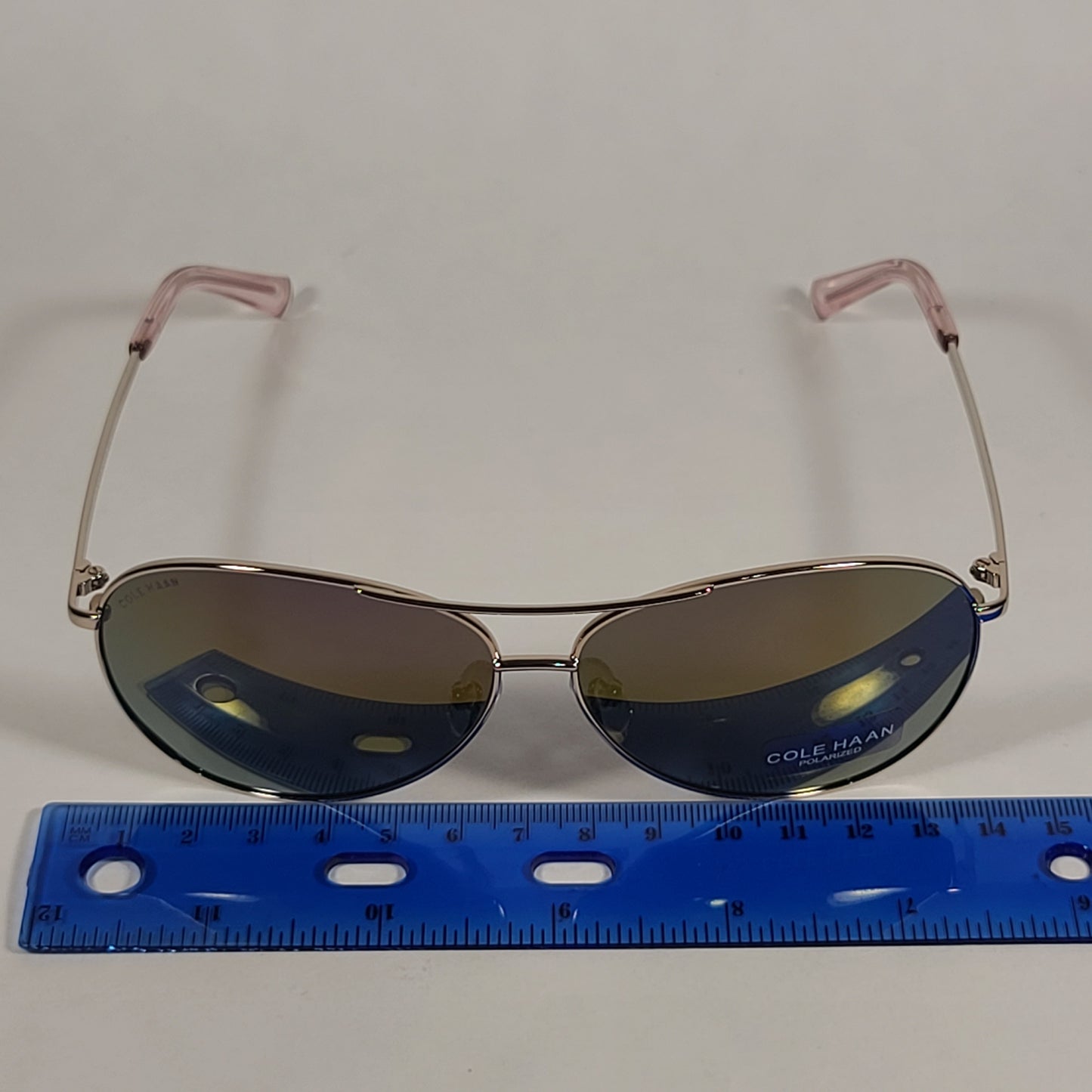 Cole Haan Aviator Polarized Sunglasses Rose Gold Purple Mirror Lens CH7032 771 ROSE GOLD WITH PURPLE FLASH - Sunglasses
