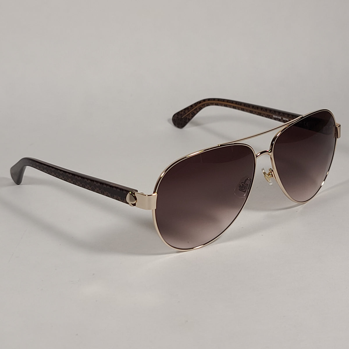 Kate Spade Geneva Aviator Sunglasses Brown Floral Frame Brown Lens GEN
