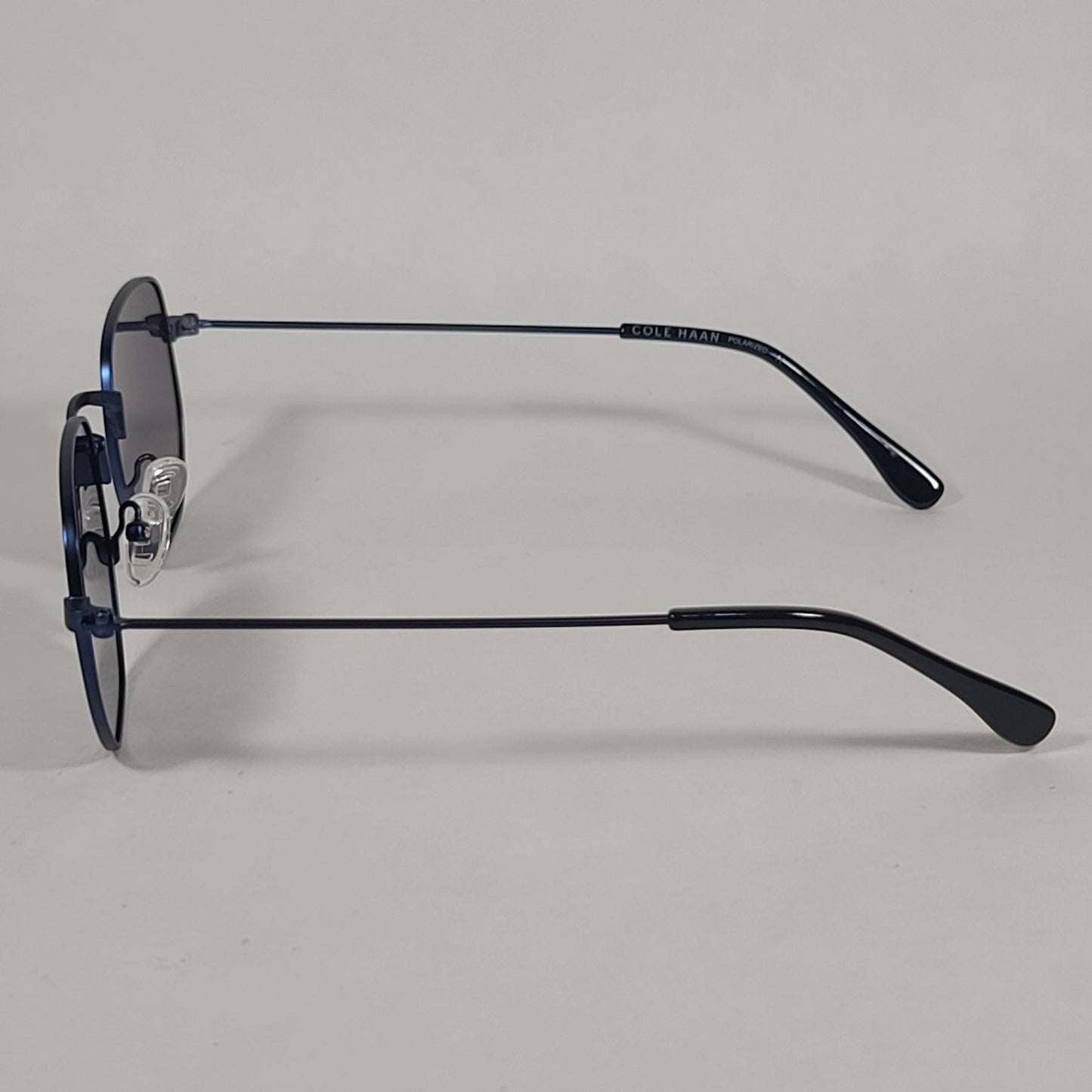 Cole Haan CH8501 414 Polarized Hexagon Sunglasses Navy Blue Smoke Gradient Lens - Sunglasses