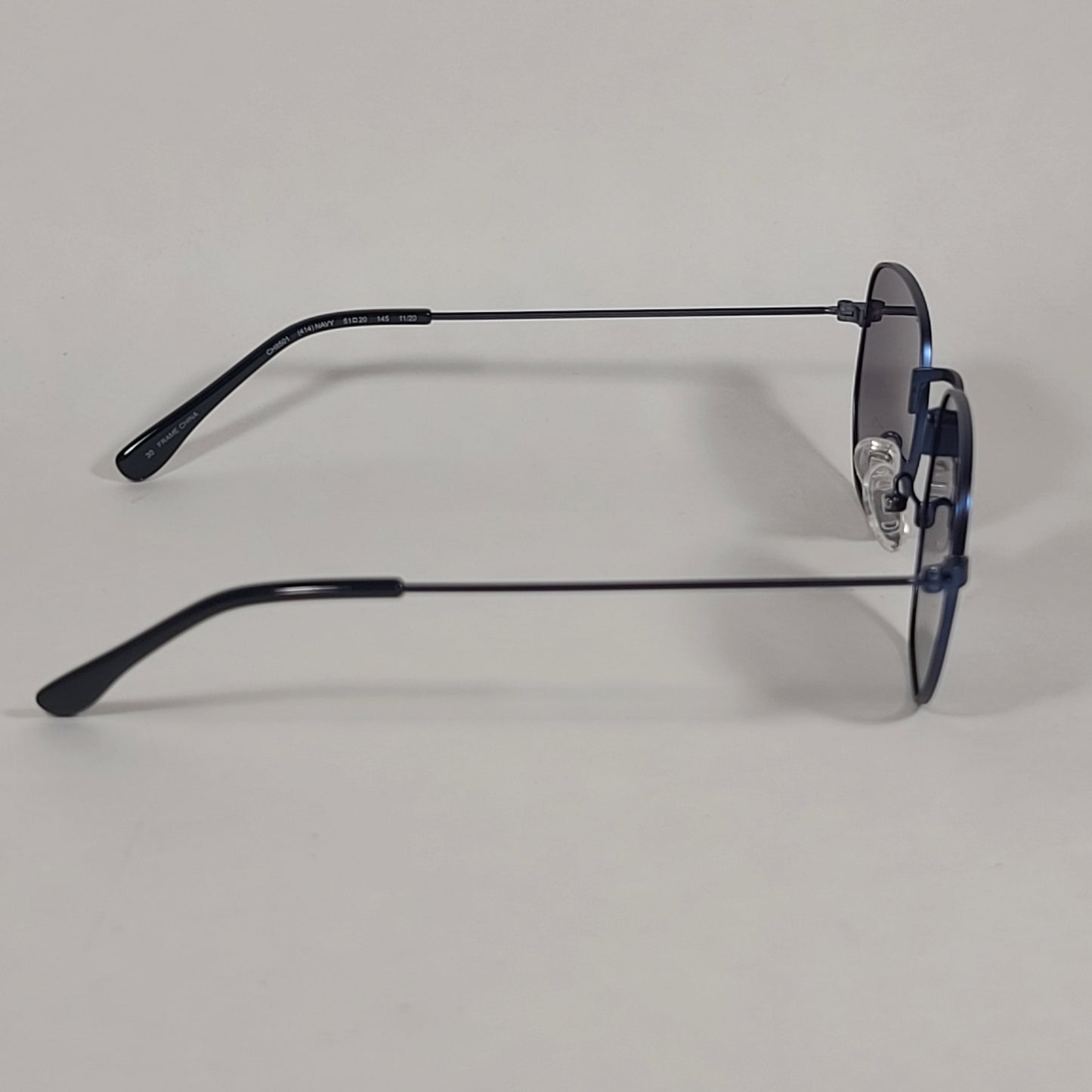 Cole Haan CH8501 414 Polarized Hexagon Sunglasses Navy Blue Smoke Gradient Lens - Sunglasses