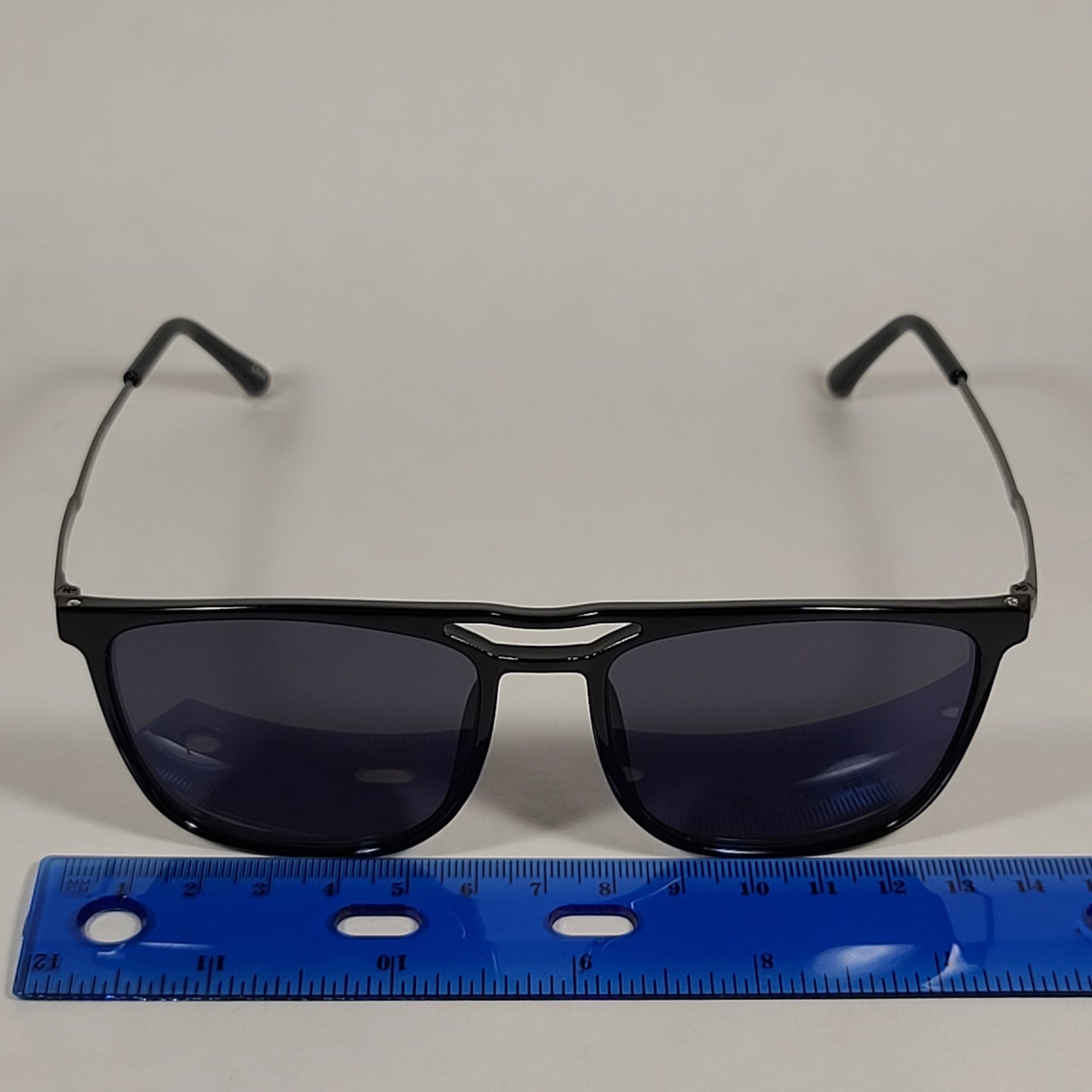 Vince Camuto Rectangle Sunglasses Black And Gunmetal Frame Gray Tinted Lens VM620 OX - Sunglasses