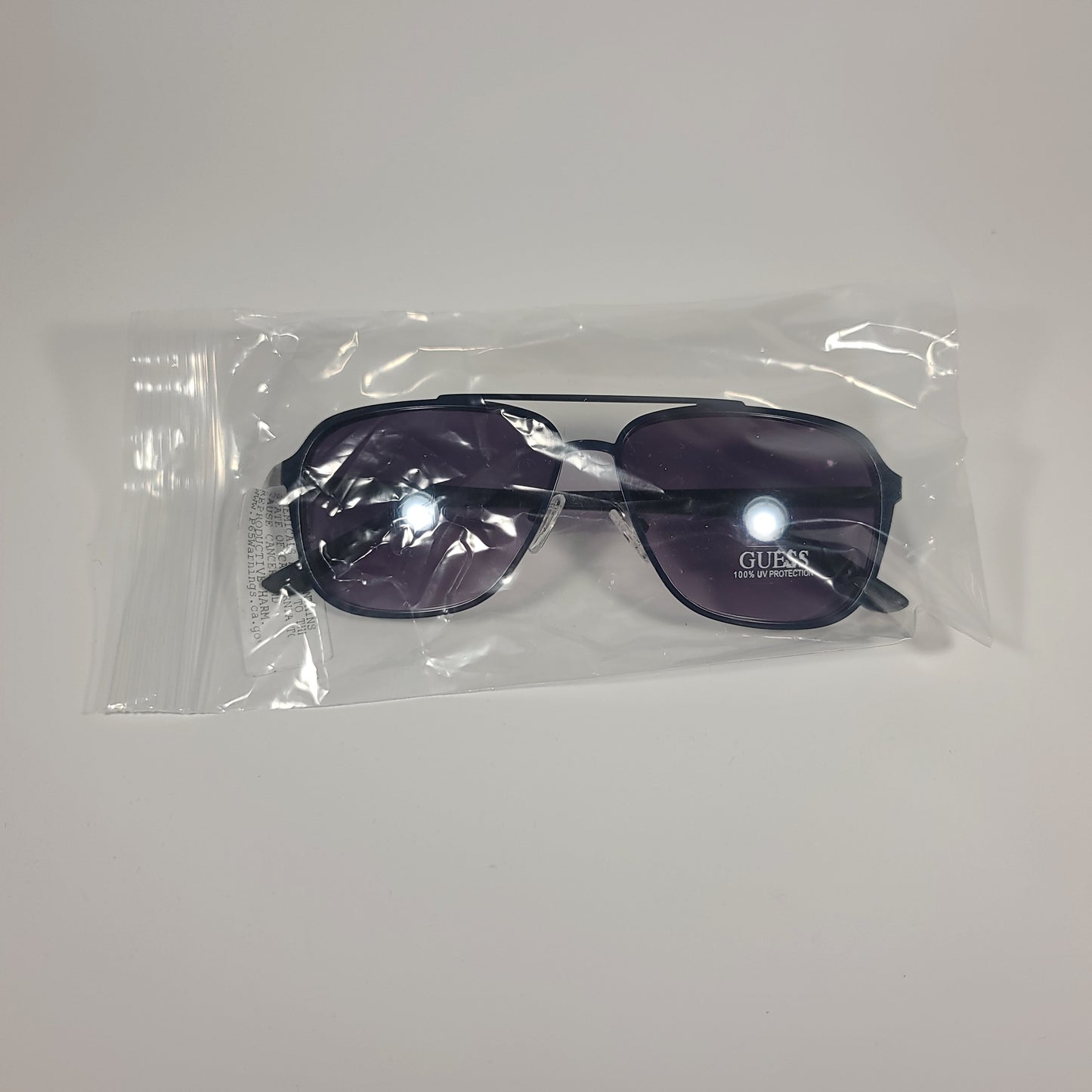 Guess Navigator Sunglasses Navy Blue Metal Frame Smoke Gradient Lens GF0184 92B - Sunglasses