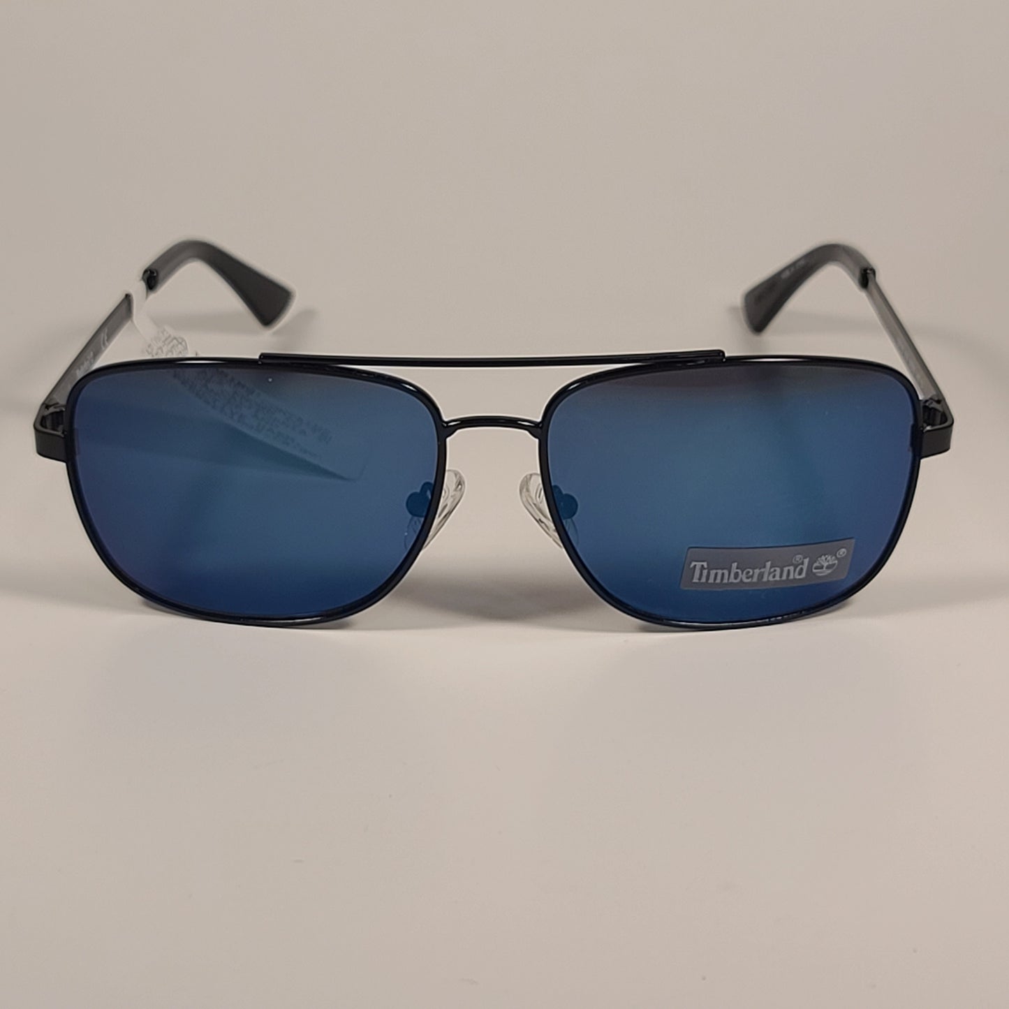 Timberland Rectangle Sunglasses Black Frame Blue Mirror Lens TB7175 01X - Sunglasses
