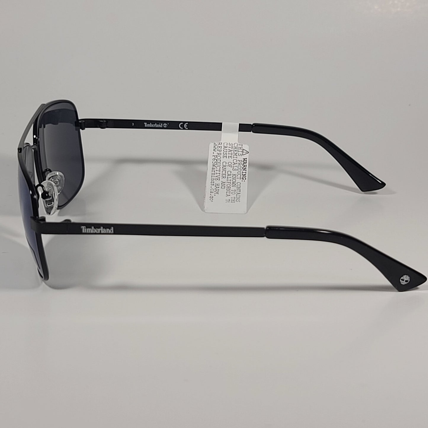 Timberland Rectangle Sunglasses Black Frame Blue Mirror Lens TB7175 01X - Sunglasses