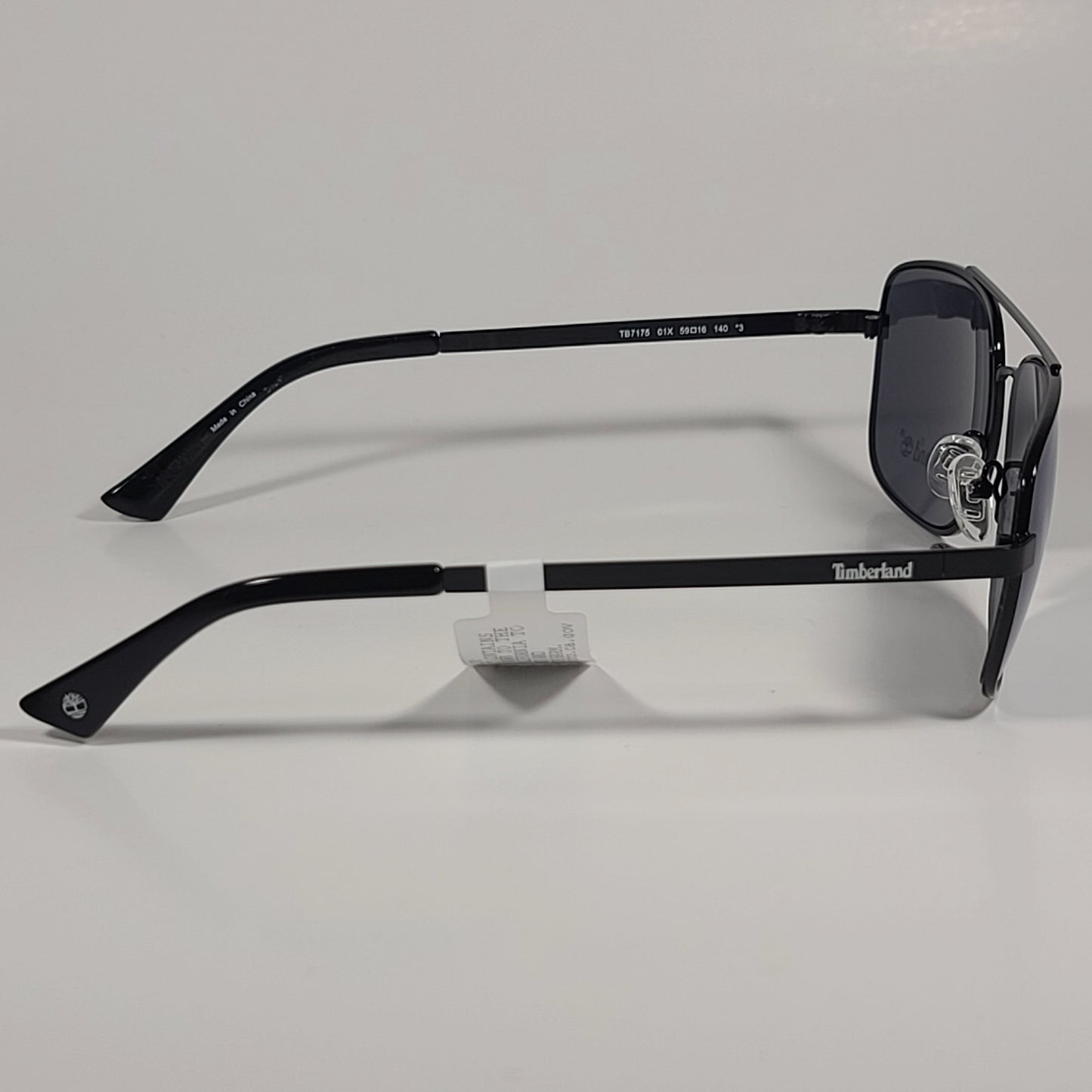 Timberland Rectangle Sunglasses Black Frame Blue Mirror Lens TB7175 01X - Sunglasses