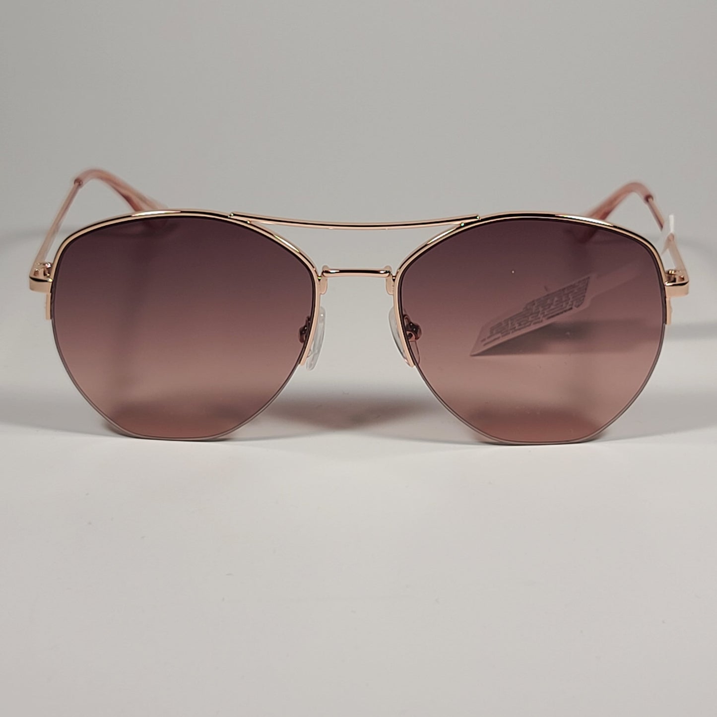 Calvin Klein Half Rim Aviator Sunglasses CK20121S 780 ROSE GOLD Frame And Lens - Sunglasses