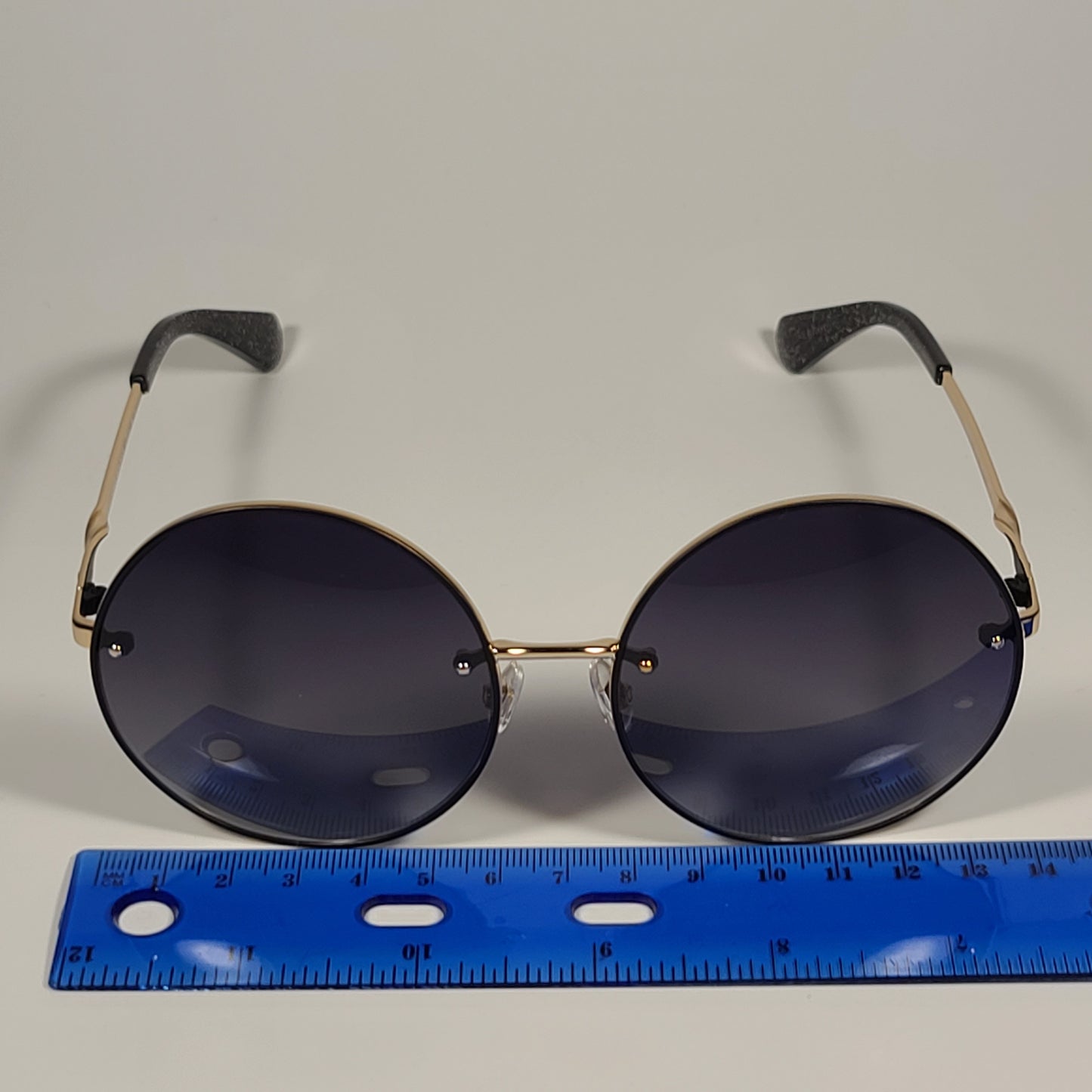 Kate Spade ABIA/F/S 8079O Round Sunglasses Gold And Black Glitter Frame Gray Gradient Lens - Sunglasses