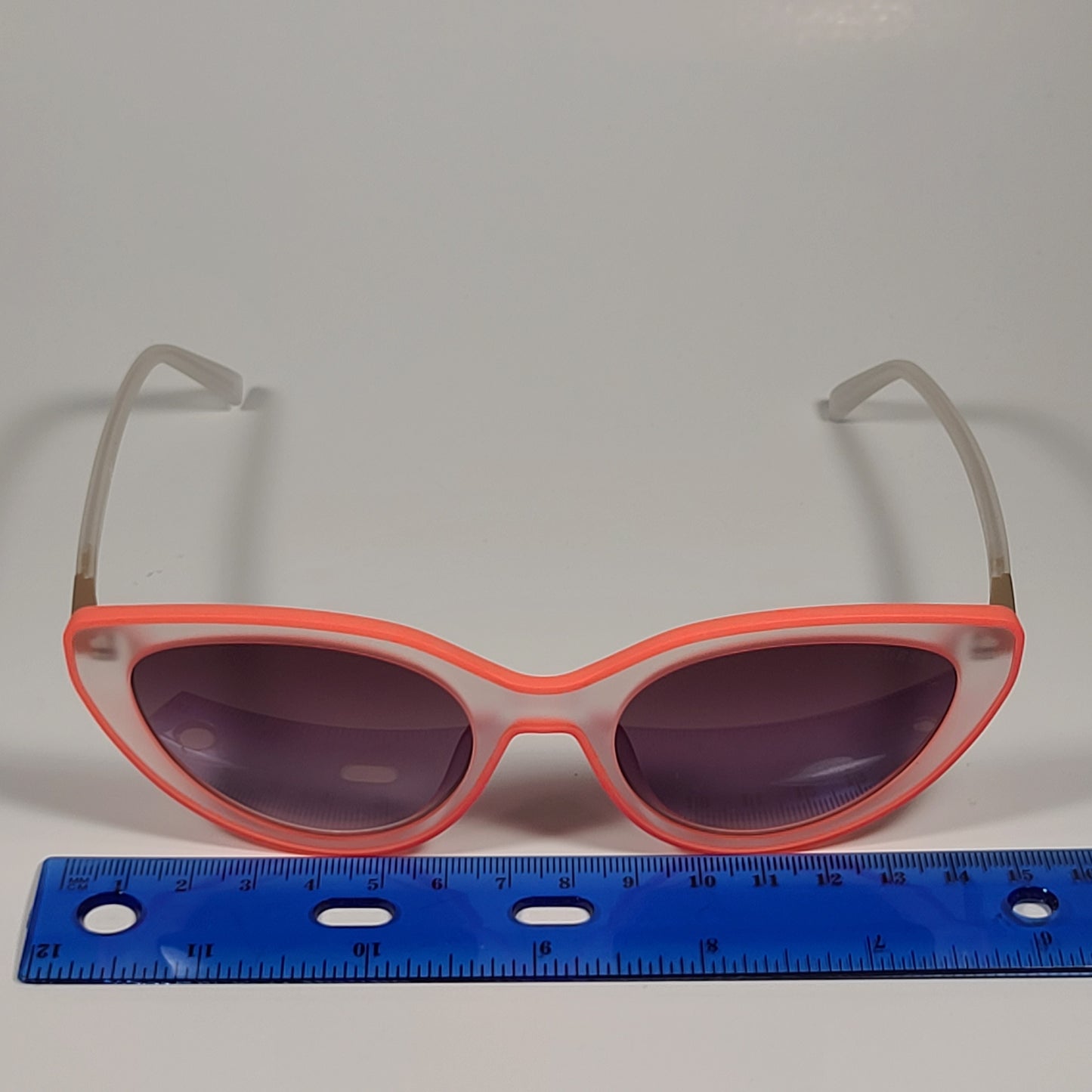 Guess Cat Eye Sunglasses Orange Matte Crystal Frame Brown Gradient Lens GU3061 44F - Sunglasses