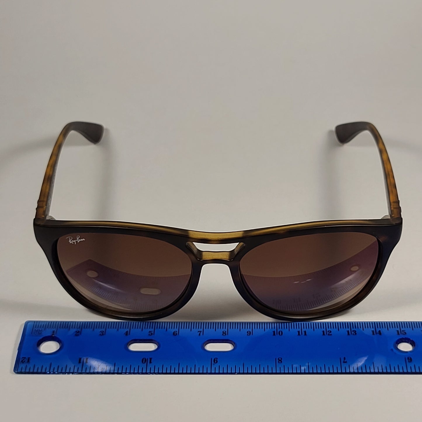 Ray-Ban Brad Round Aviator Sunglasses Matte Havana Rubberized Frame Brown Gradient Lens RB4170 865/13 - Sunglasses