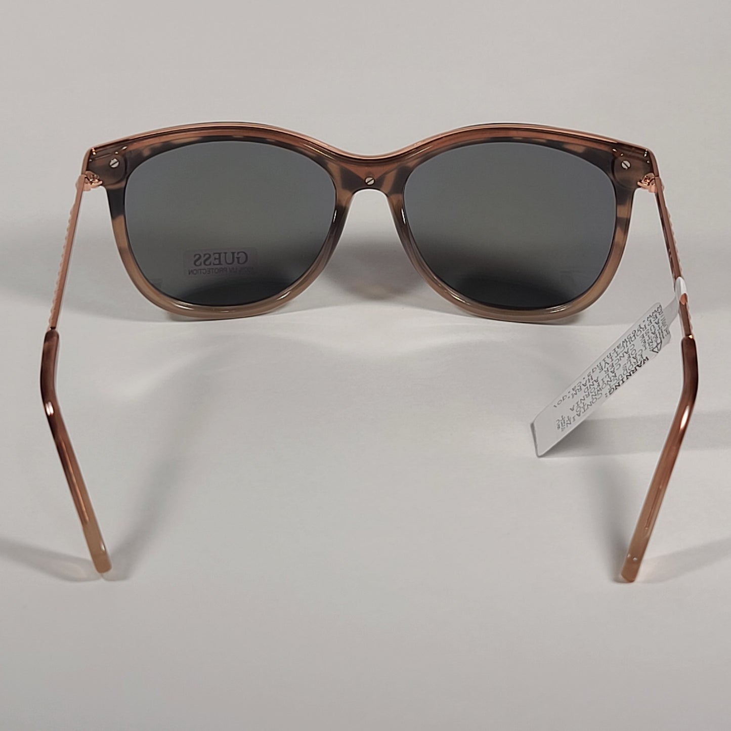 Guess Oversized Designer Sunglasses Pink Tortoise Rose Gold Frame Rose Gold Mirror Lens GF0302 56U - Sunglasses