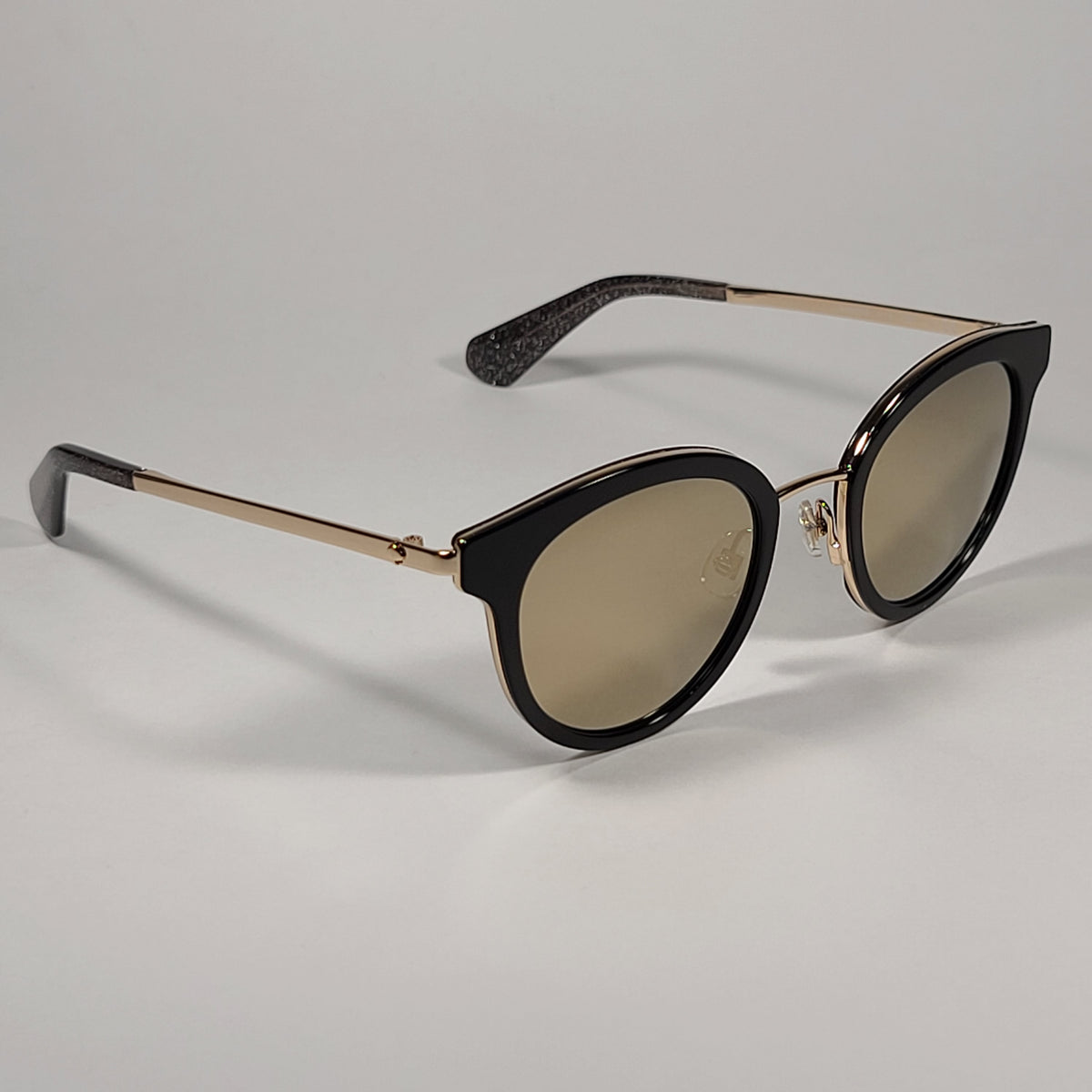 kom sammen Tilbageholde Ærlighed Kate Spade LISANNE/F/S 807UE Round Sunglasses Gold Black Glitter Frame