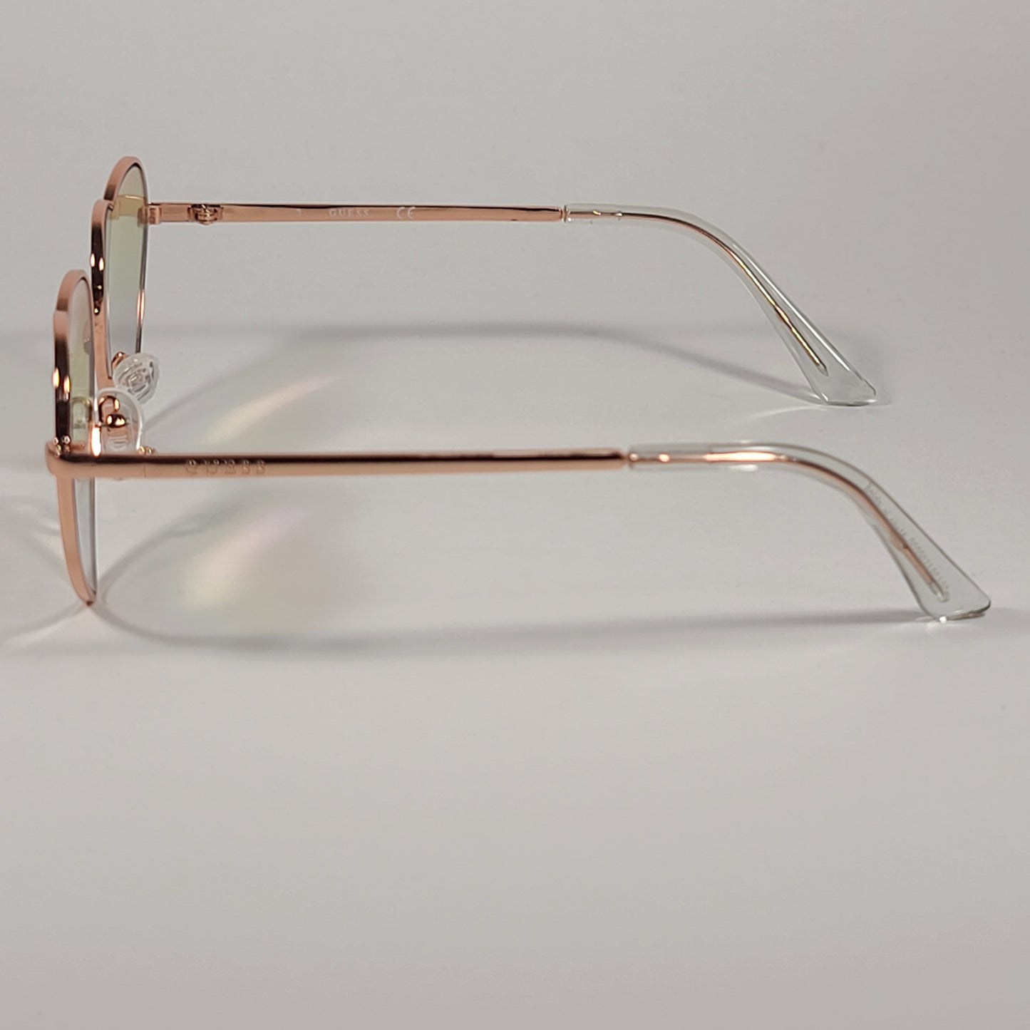 Guess Small Heart Sunglasses Gold Tone Metal Frame Rainbow Flash Lens GF4008 32W - Sunglasses