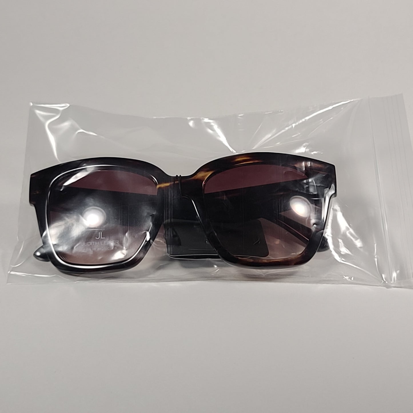 JL By Judith Leiber June Square Sunglasses Dark Brown Havana Frame Brown Gradient Lens - Sunglasses